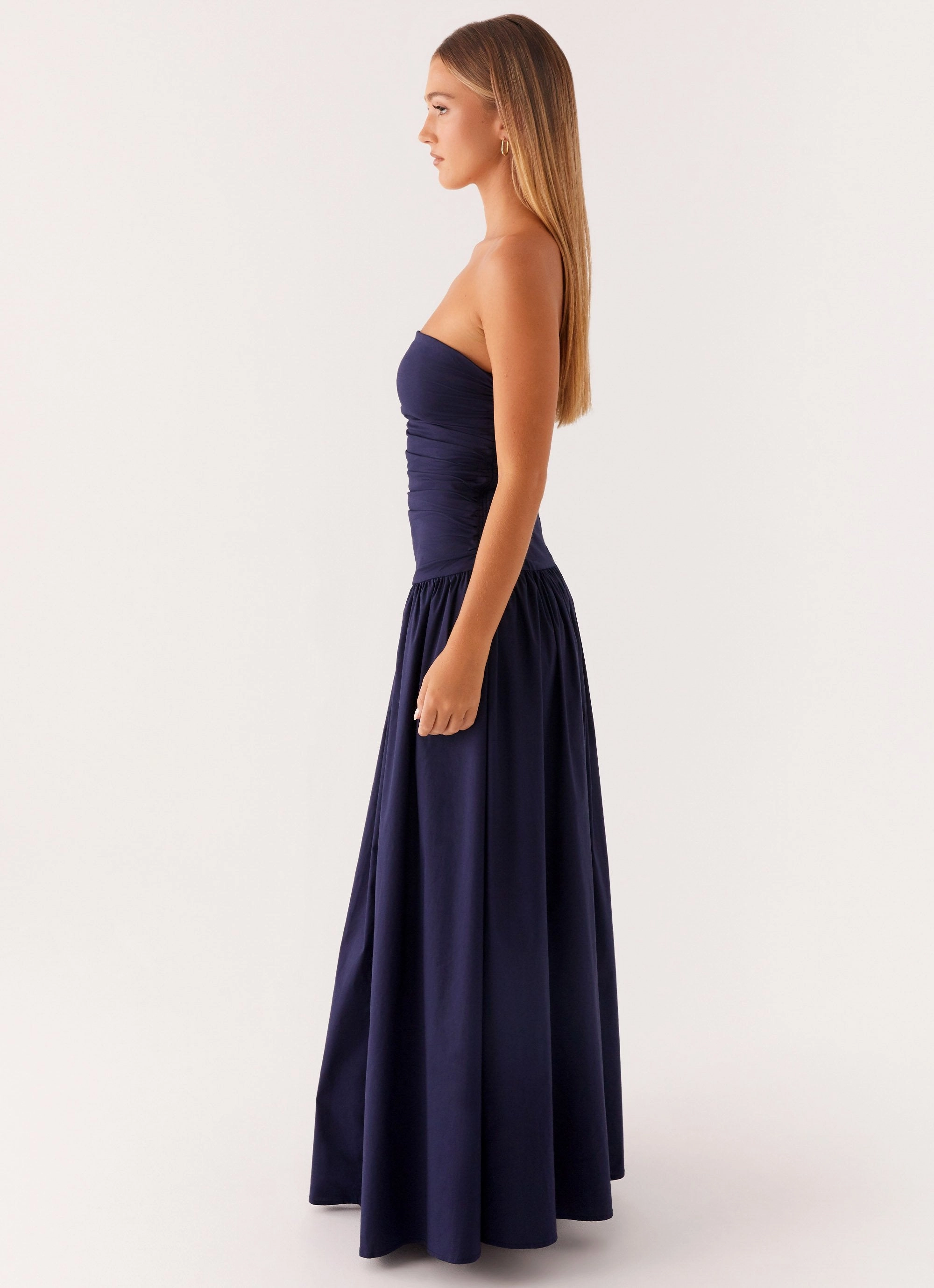 Refined Feel Minimalist Layering Carmel Maxi Dress - Navy