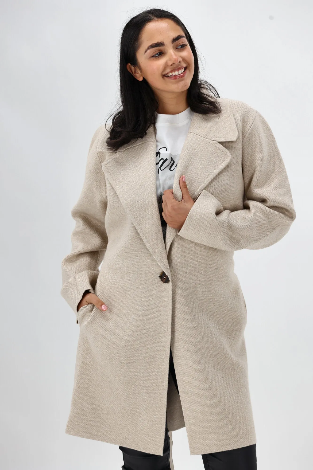 Stain Proof ReinforcedSeams Betty Basics Cosette Coatigan Oat