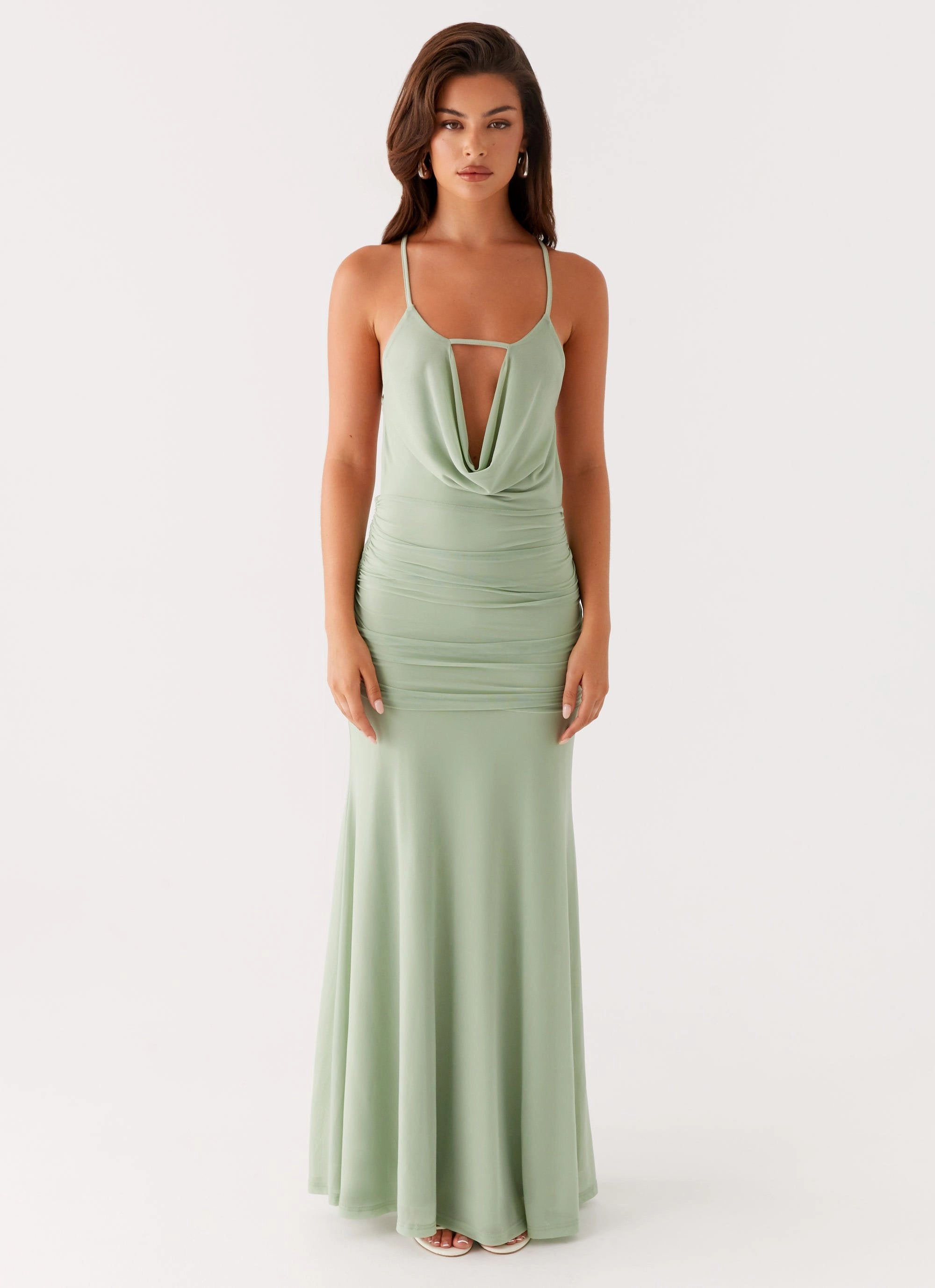 Subtle Finish Smile Soft Norah Maxi Dress - Sage