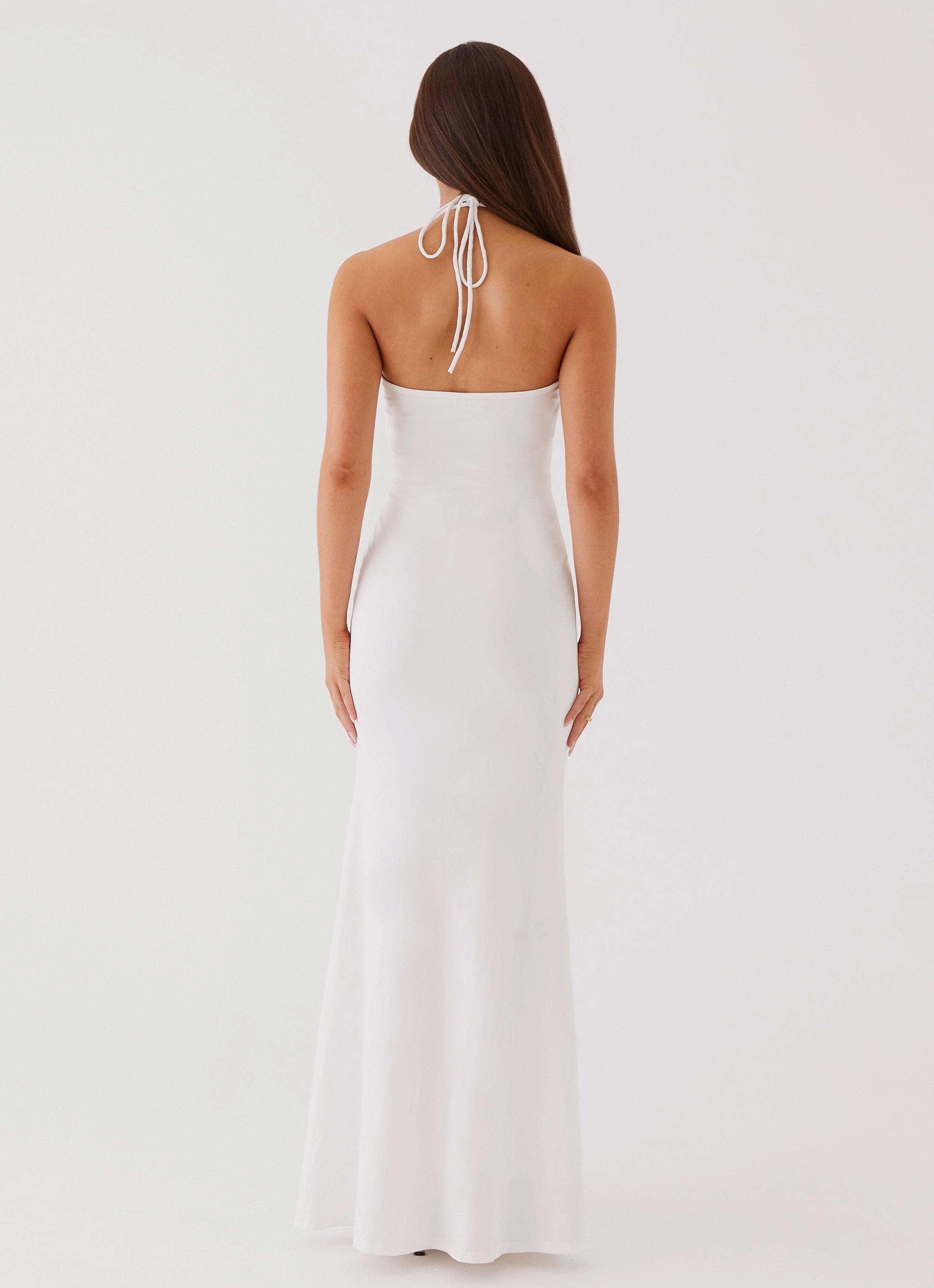 Serina Ruffle Maxi Dress - White Soft Harmony