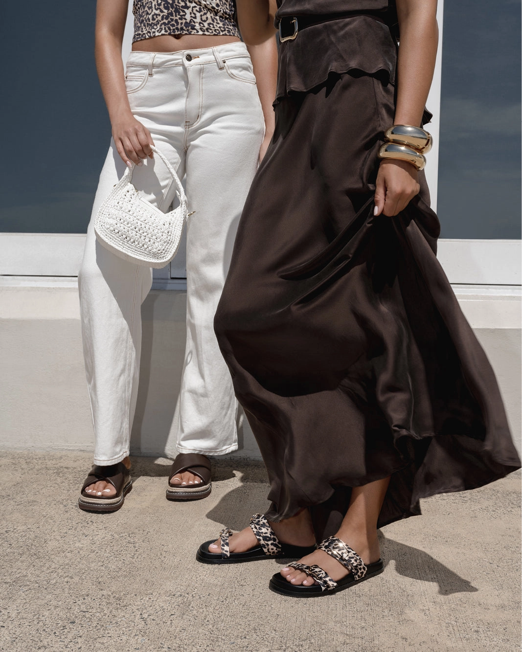 NOVIE - LEOPARD SATIN Soft Hug Sporty Outdoor Sandals