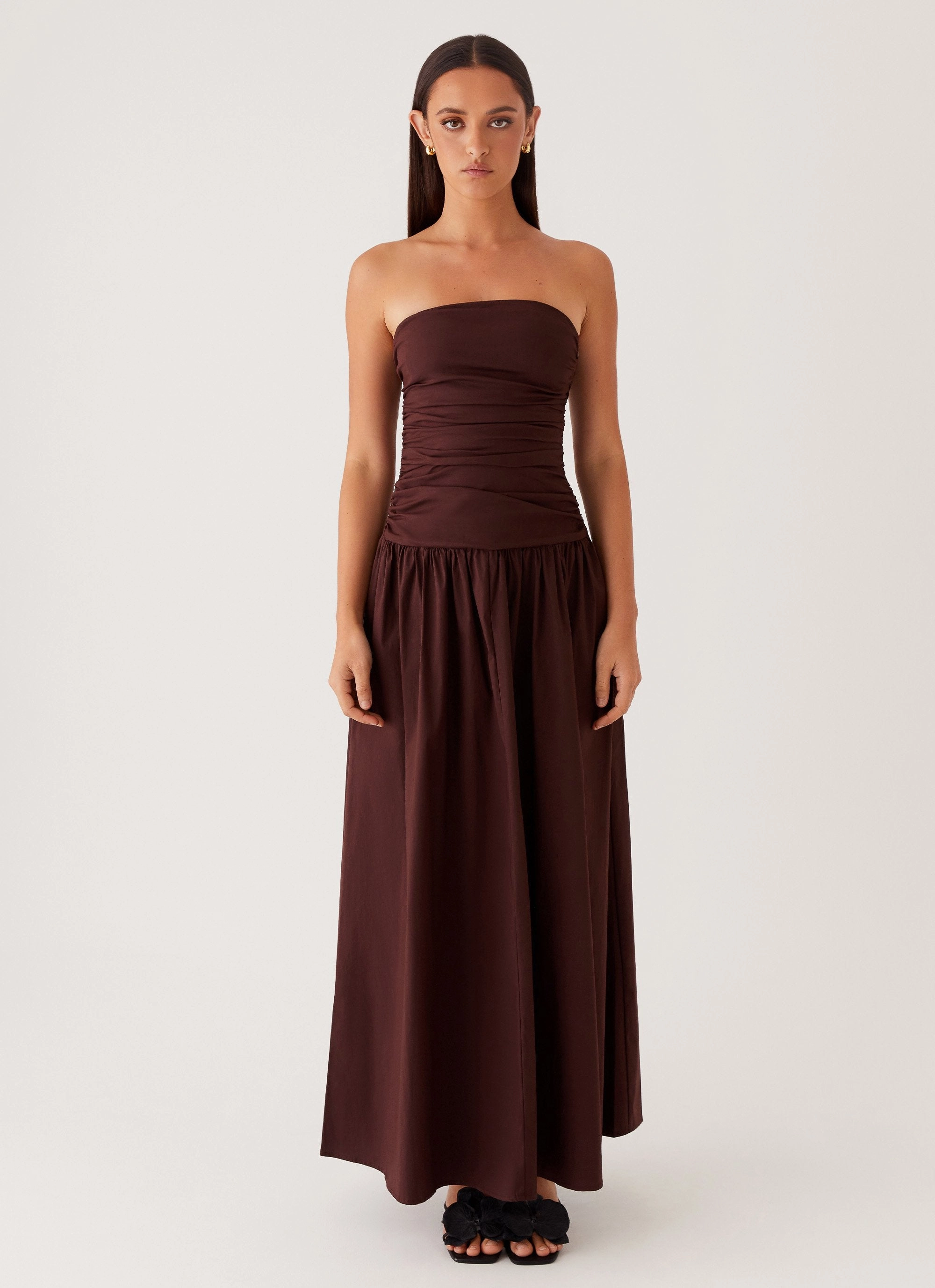 Carmel Maxi Dress - Brown Effortless Layer Wear Fresh Form