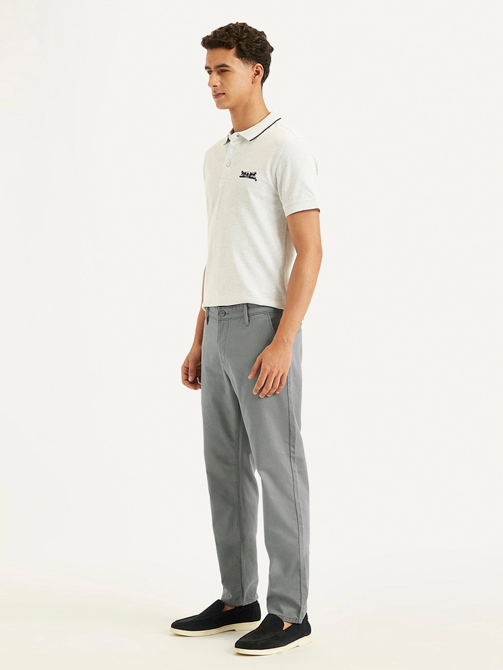 Men's Grey Tapered Trousers Movement Comfort Quick Dry Wear