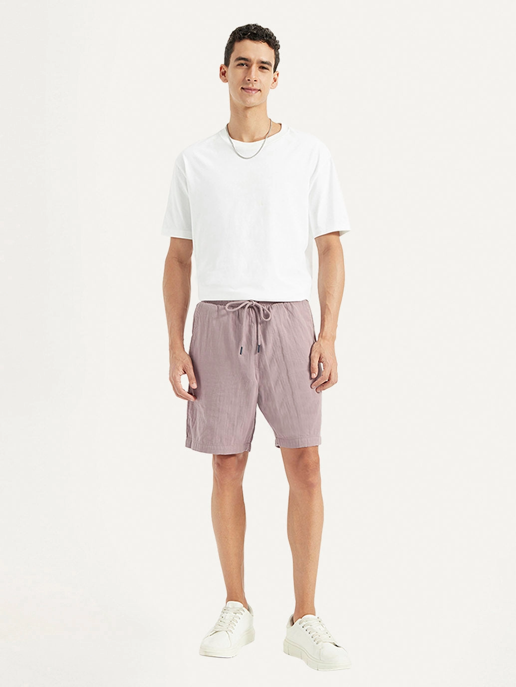 Men's Mauve Regular Fit Shorts Secure Closure System