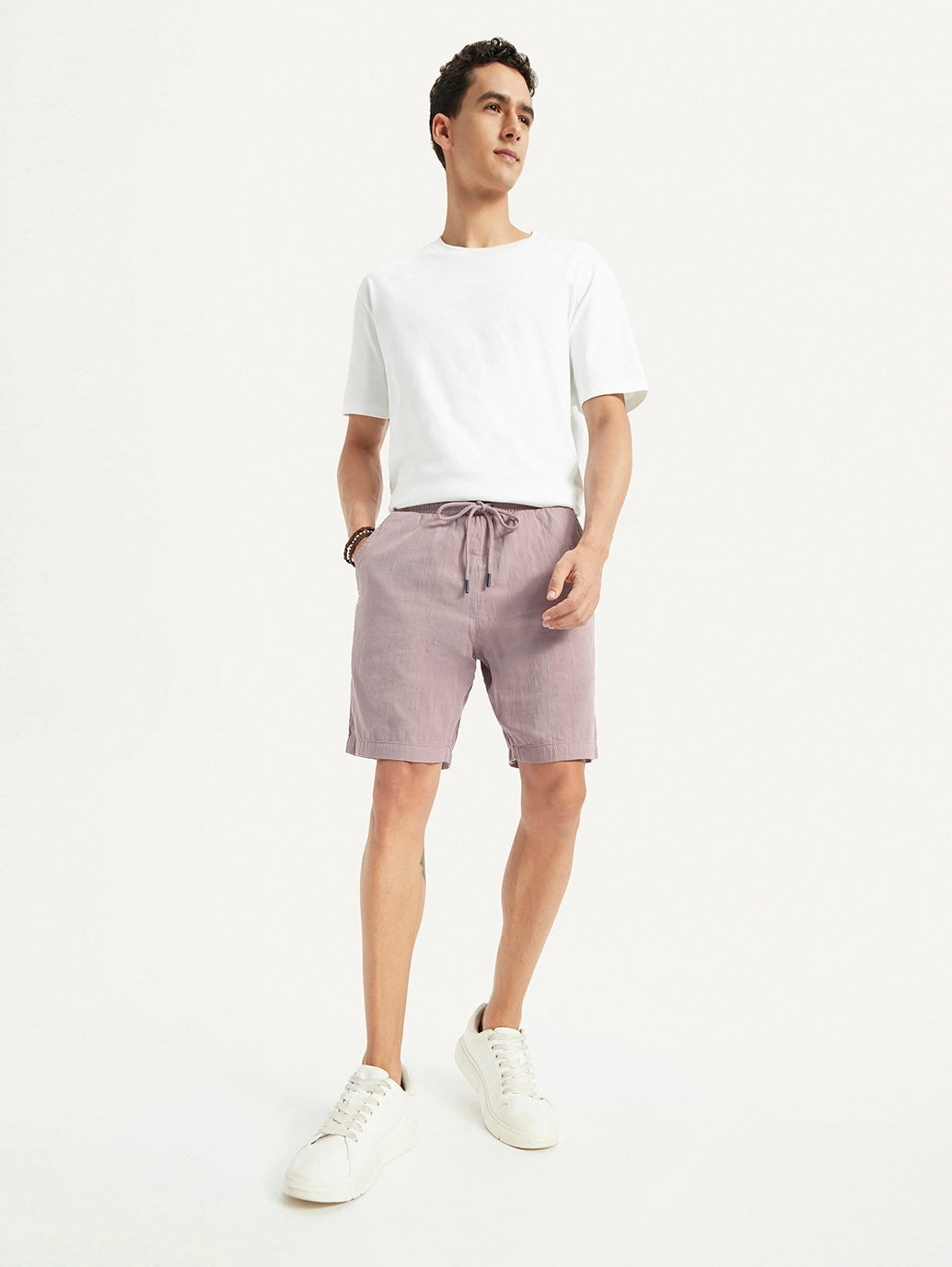 Quick Access Pockets Comfort Movement Men's Mauve Regular Fit Shorts