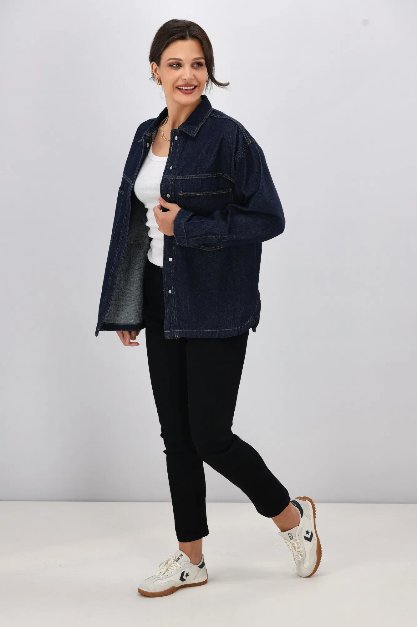 ONLY Emmie L/S Shirt Rinse Denim Soft Comfort Design