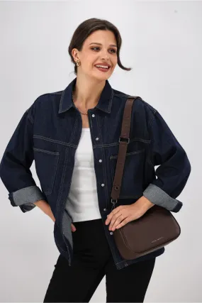 Auxiliary Attachment Points Sleek Outdoor Look ONLY Emmie L/S Shirt Rinse Denim