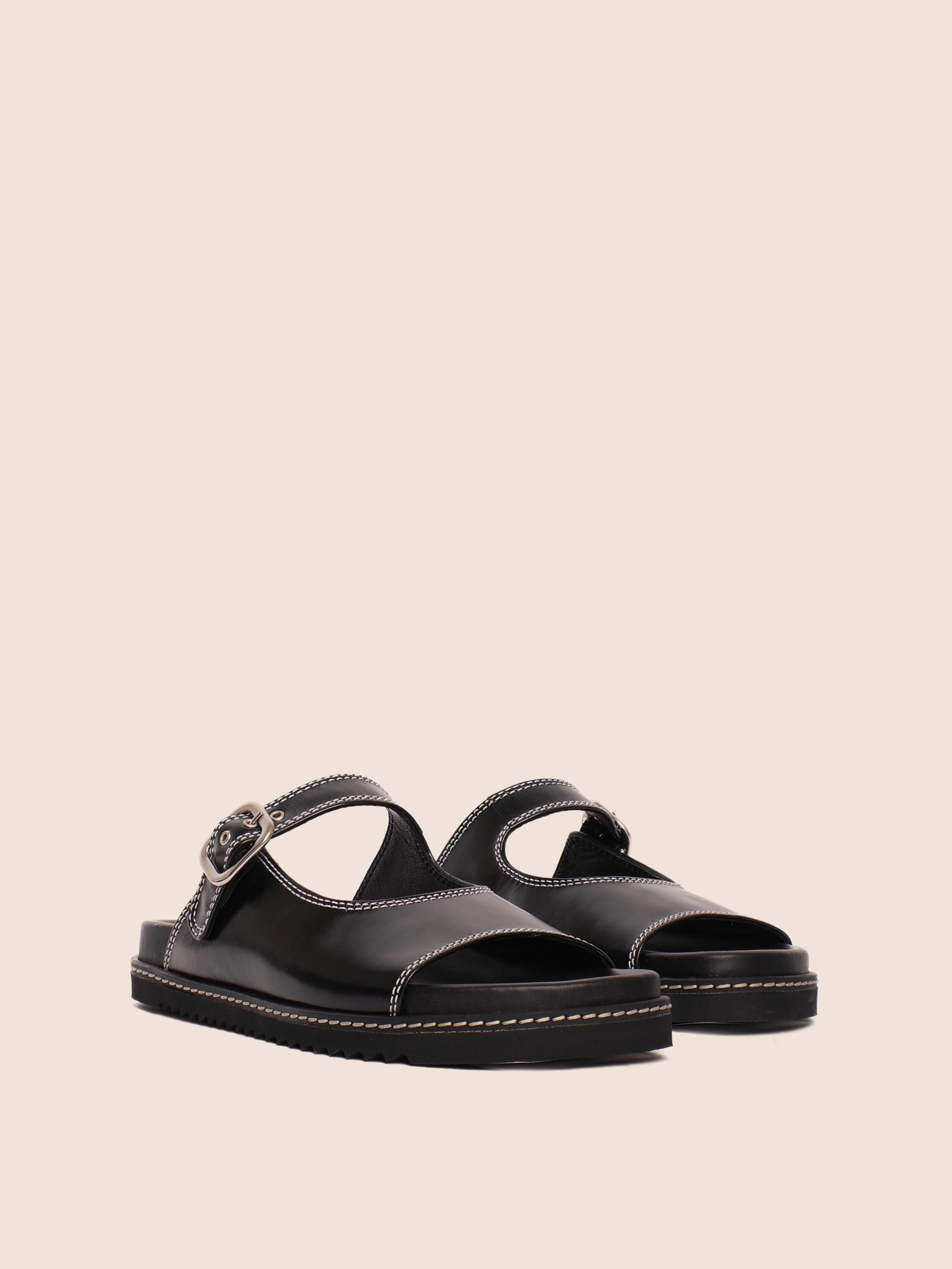 Madeira Black Sandal Heel Washable