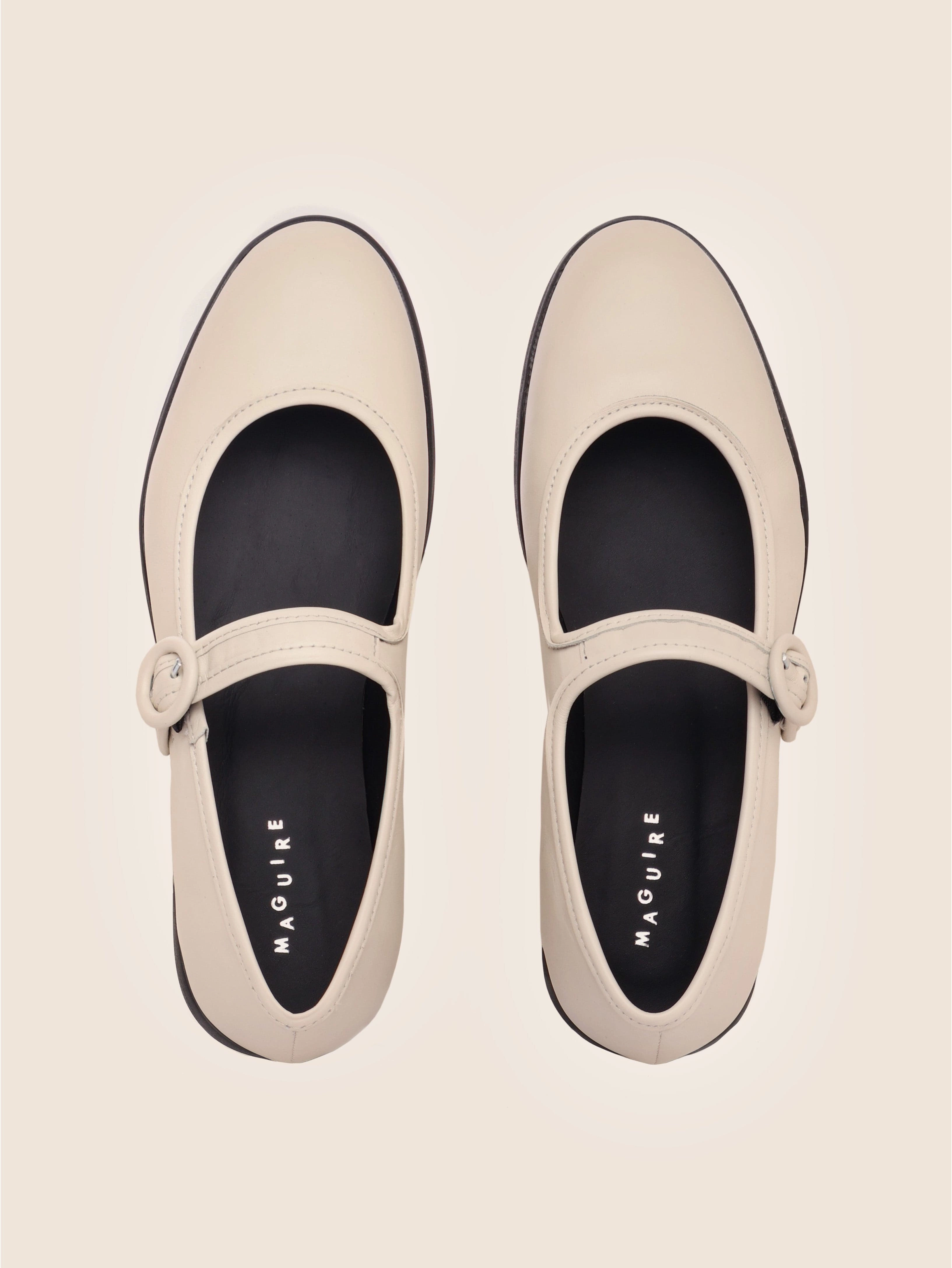 Orcia Cream Ballerina Comfy Design Sleek Profile Shoes