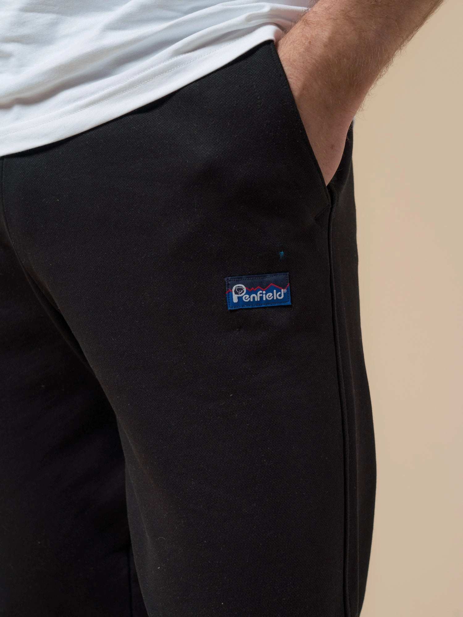 Back pockets High Rise Original Logo Sweat Pant in Black