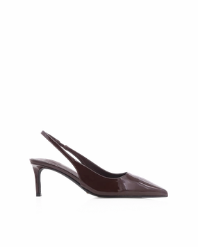 OSKANNA - CHOCOLATE PATENT Premium Pumps Unique Look