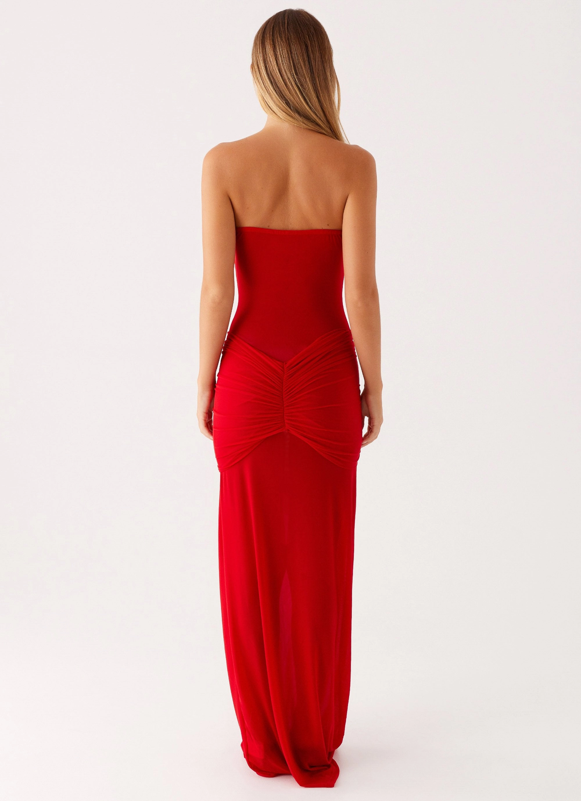 Luxe Appeal Ottilie Mesh Maxi Dress - Red