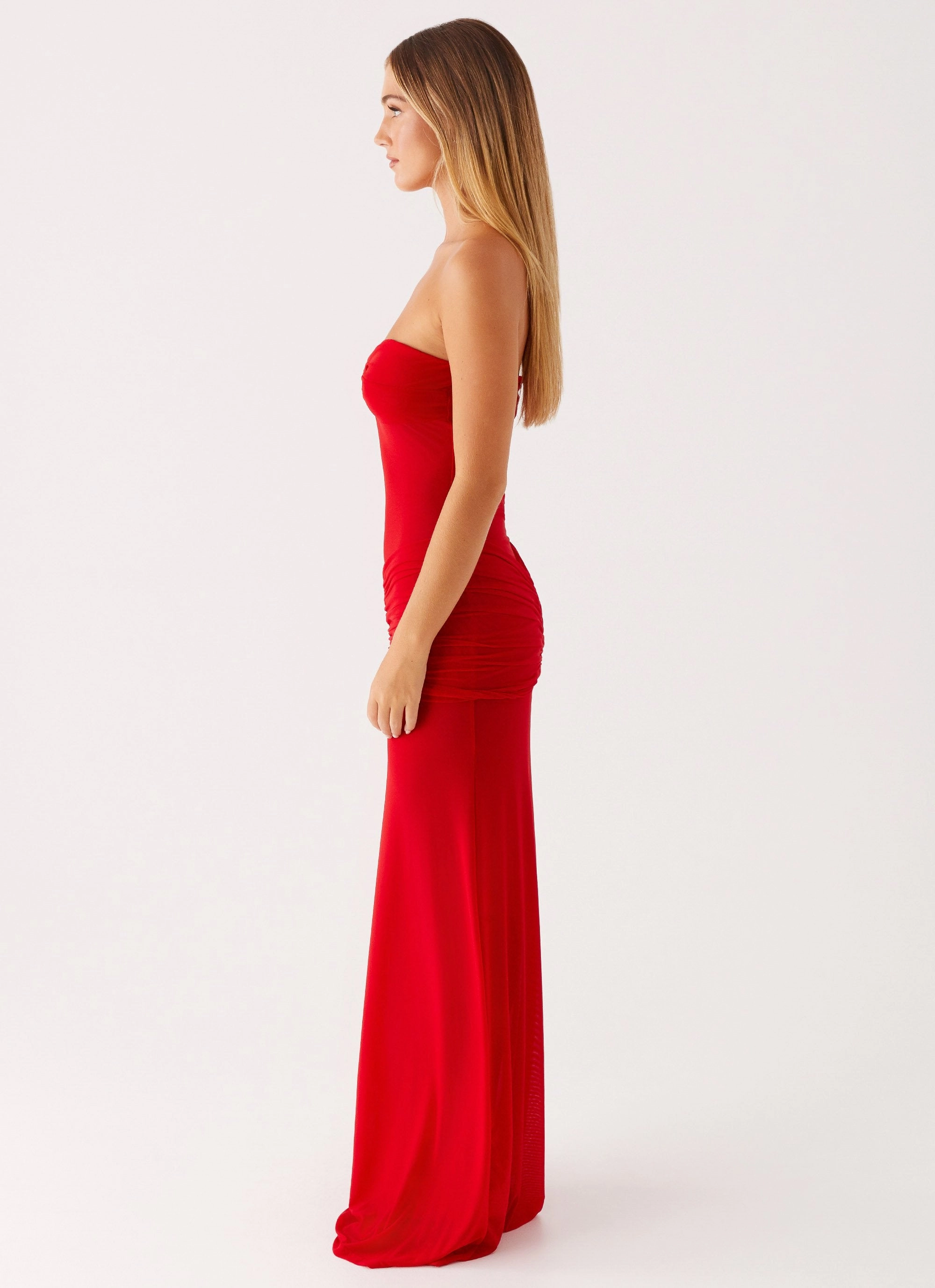 Ottilie Mesh Maxi Dress - Red Relax Mode Street Vibe