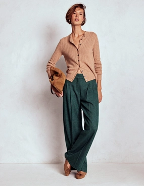 BreathableMaterial Kensington Wool Trousers-Green and Navy Herringbone