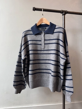 Fashionable Knit Winter Styling OVER MY HEAD Polo Sweater
