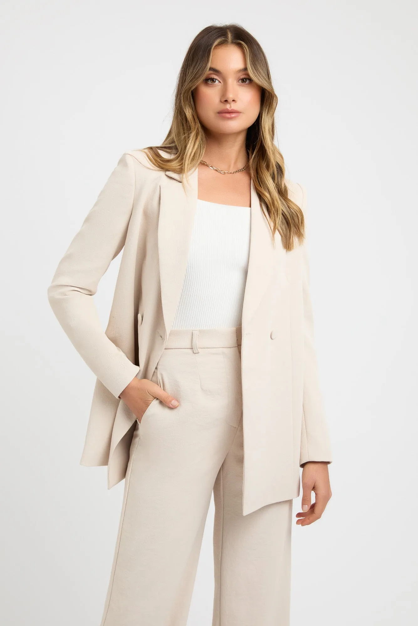 Heat Sealed Edges Oyster Oversized Blazer