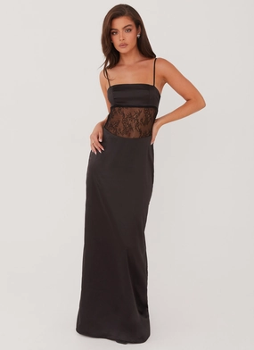 Palais Royale Lace Maxi Dress - Black Night Out Warm Pink