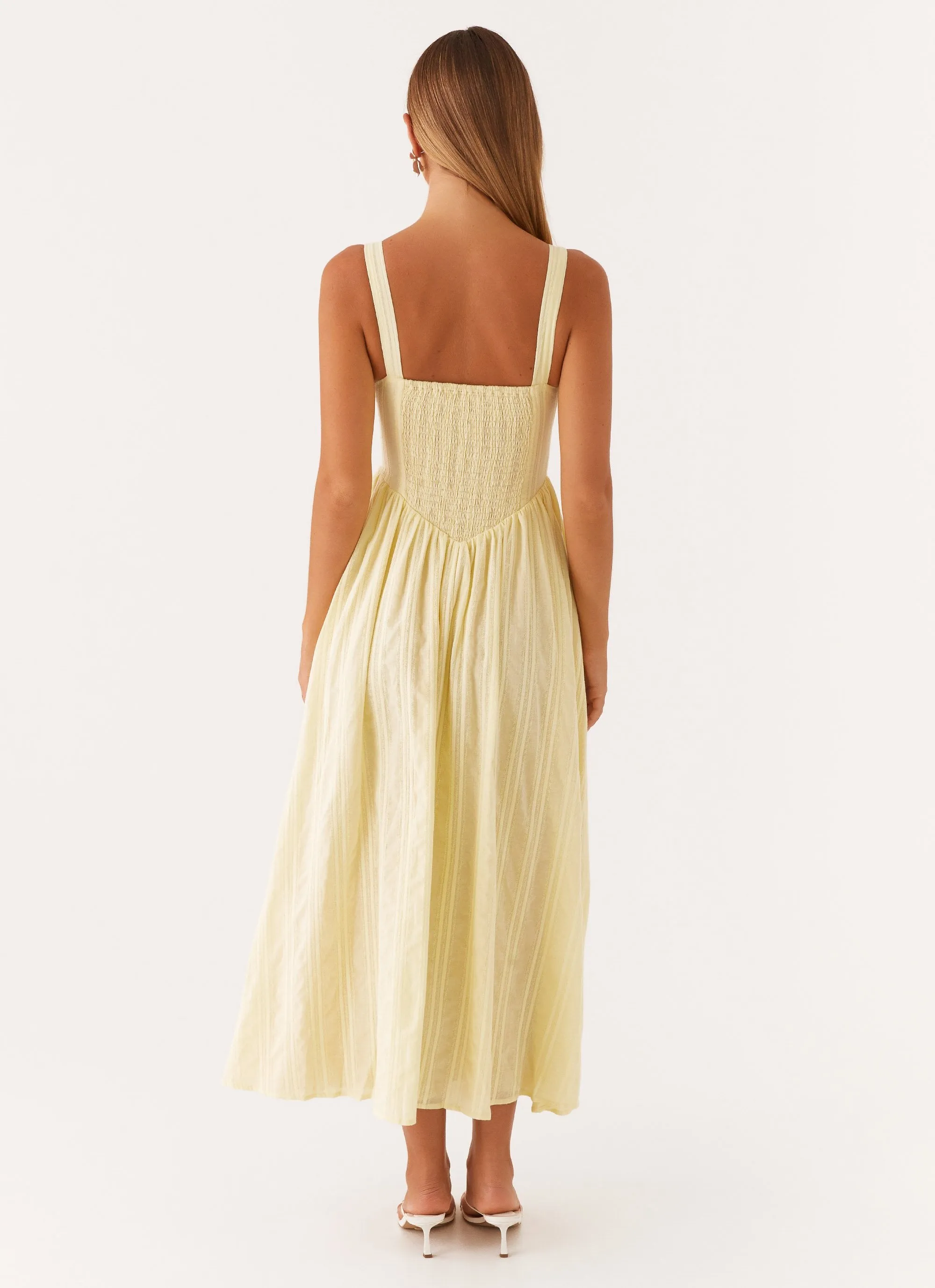 Pascuelle Midi Dress - Yellow Sophisticated Design