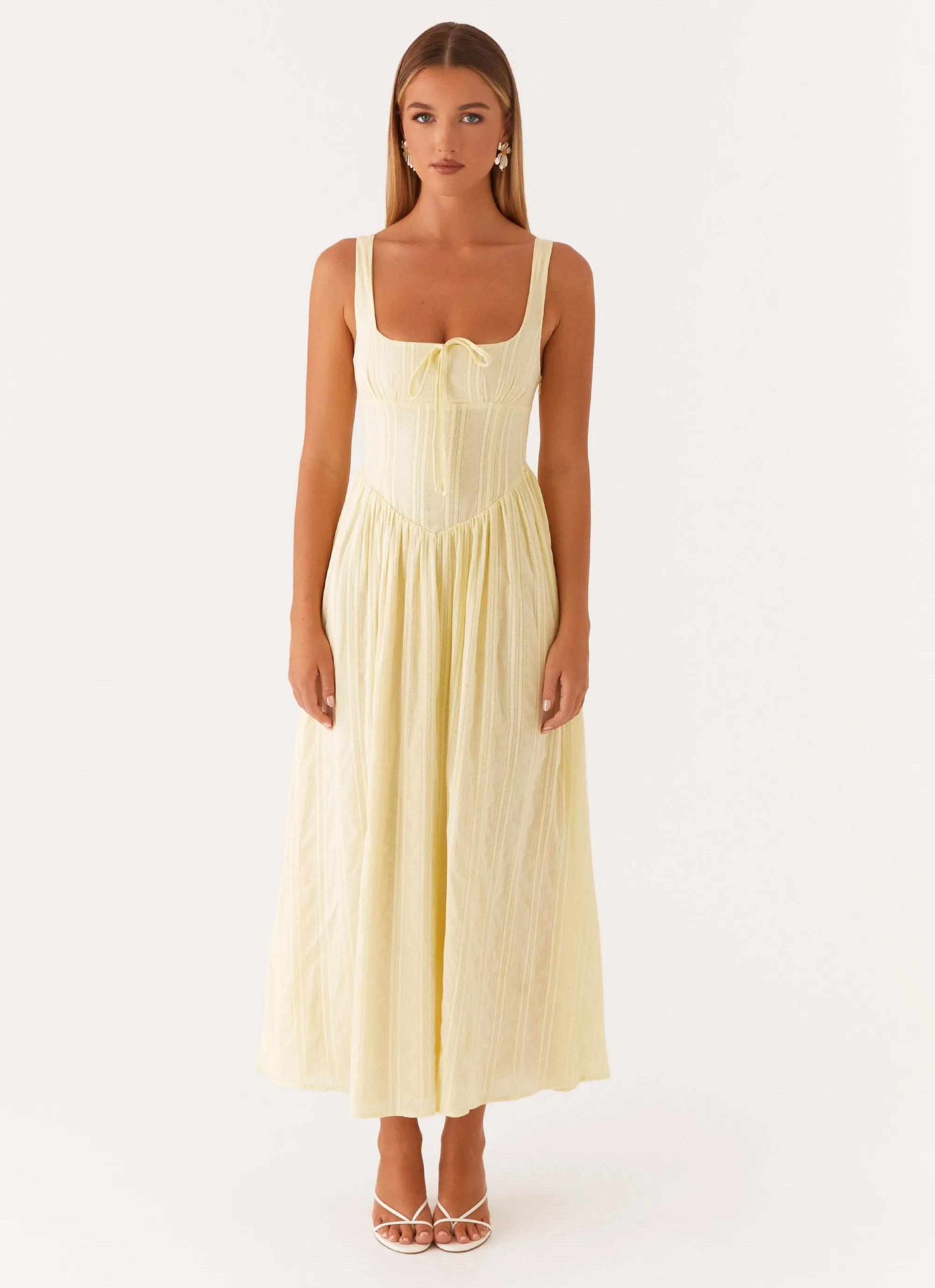 Pascuelle Midi Dress - Yellow Layered Movement