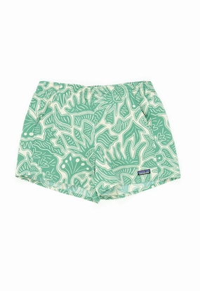 shorts set UPF Protection Patagonia Women's Baggies 5" Shorts - Bees and Flowers: Heartleaf Green