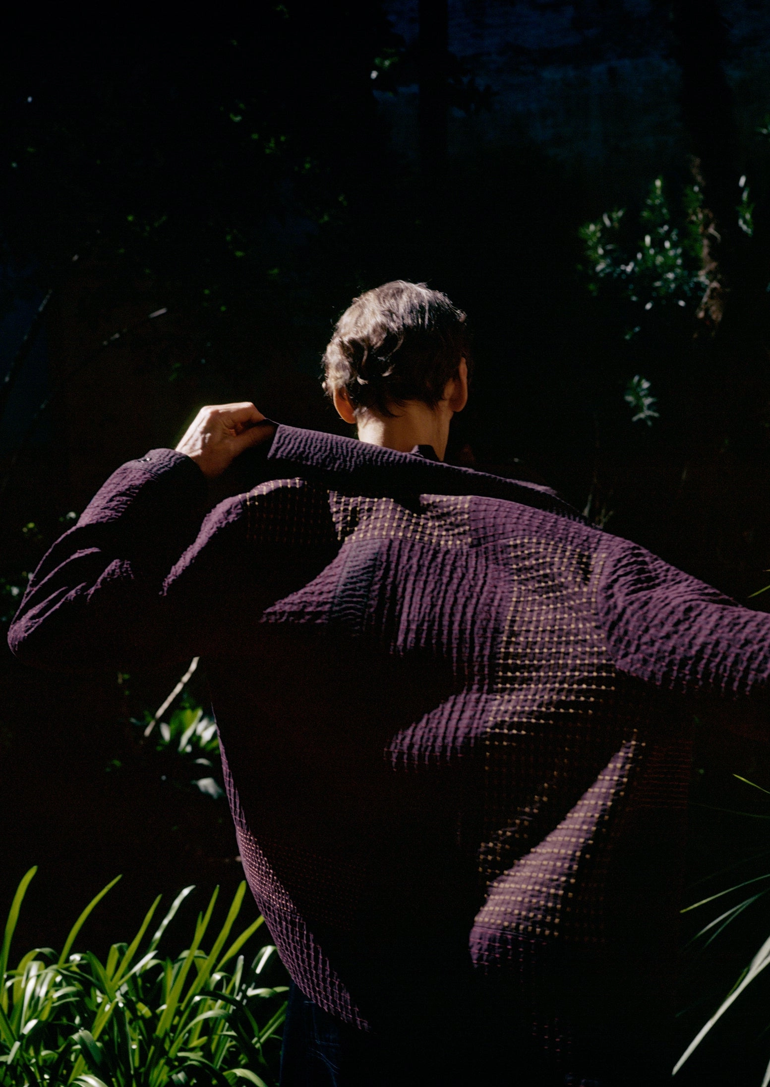 Patchwork Kantha Stitch Shirt | Black Walnut Flex Fit Collar