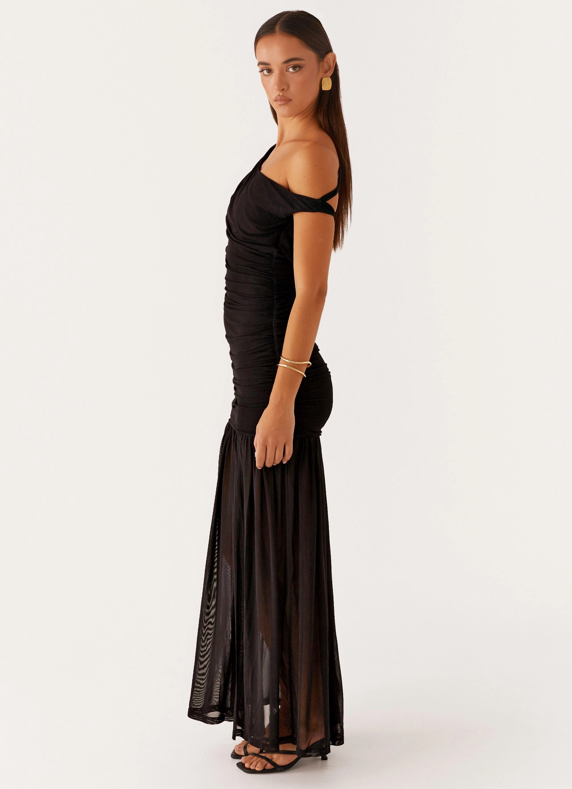 Pavilion Maxi Dress - Black Stylish Waistband
