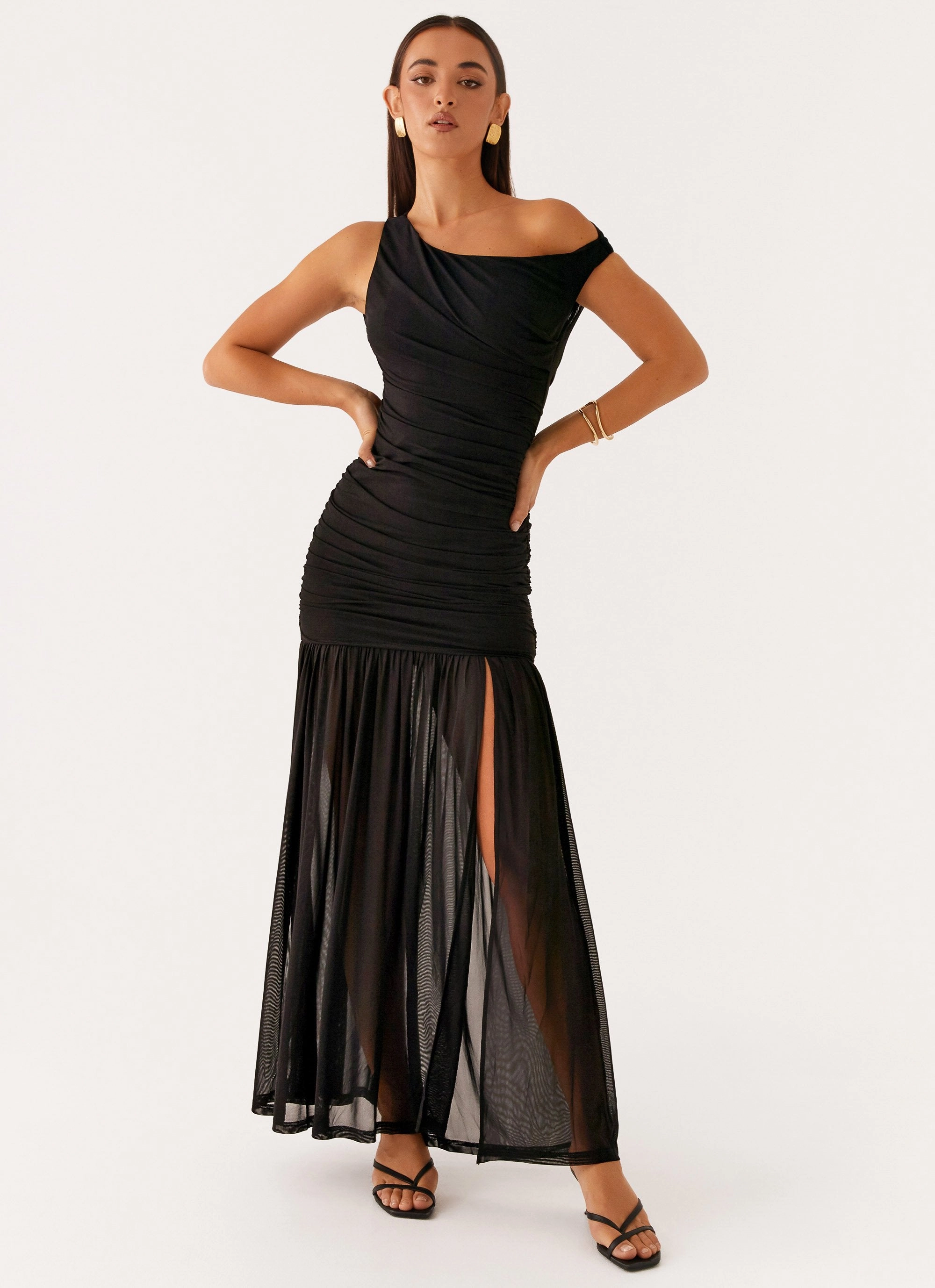 Retro Detail Pavilion Maxi Dress - Black