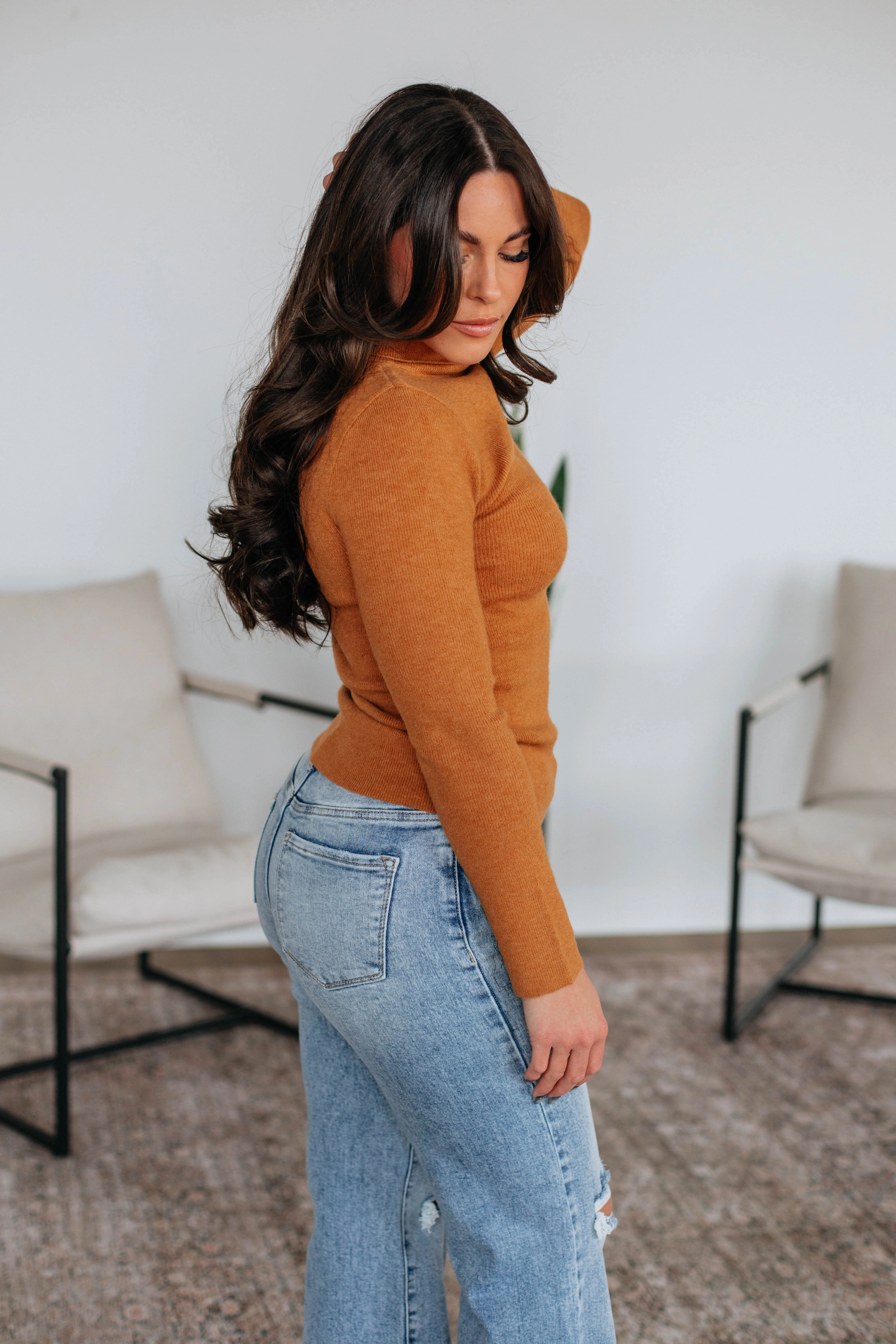 Paxton Turtle Neck Sweater - Camel Eco Conscious Manufacturing