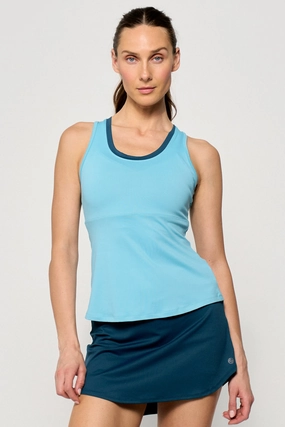 Peek Tank - Tiffany Blue/Peacock sonar detection Layered Hem Design
