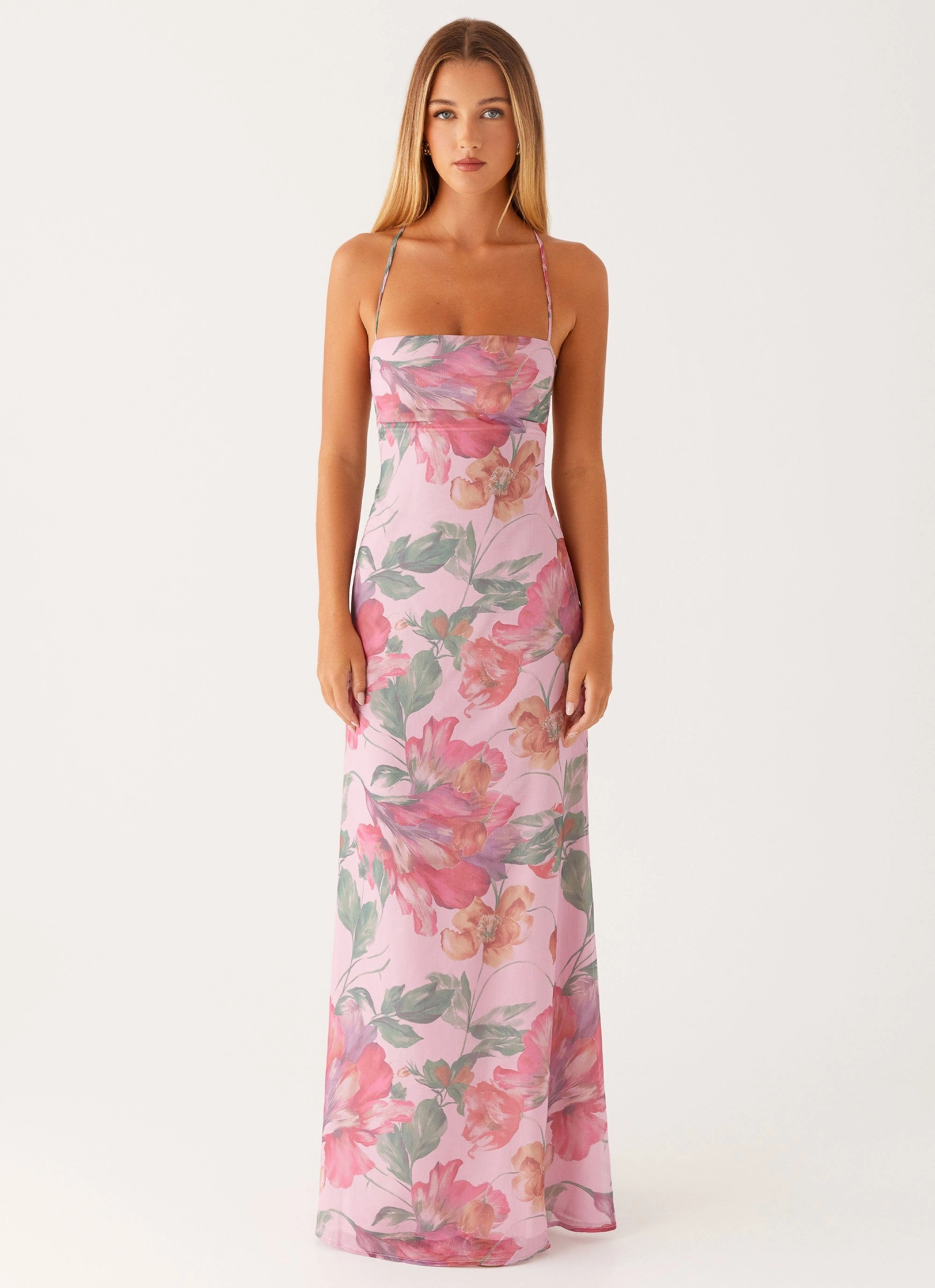 Light Soft Breeze Grace Peggy Maxi Dress - Pink Floral