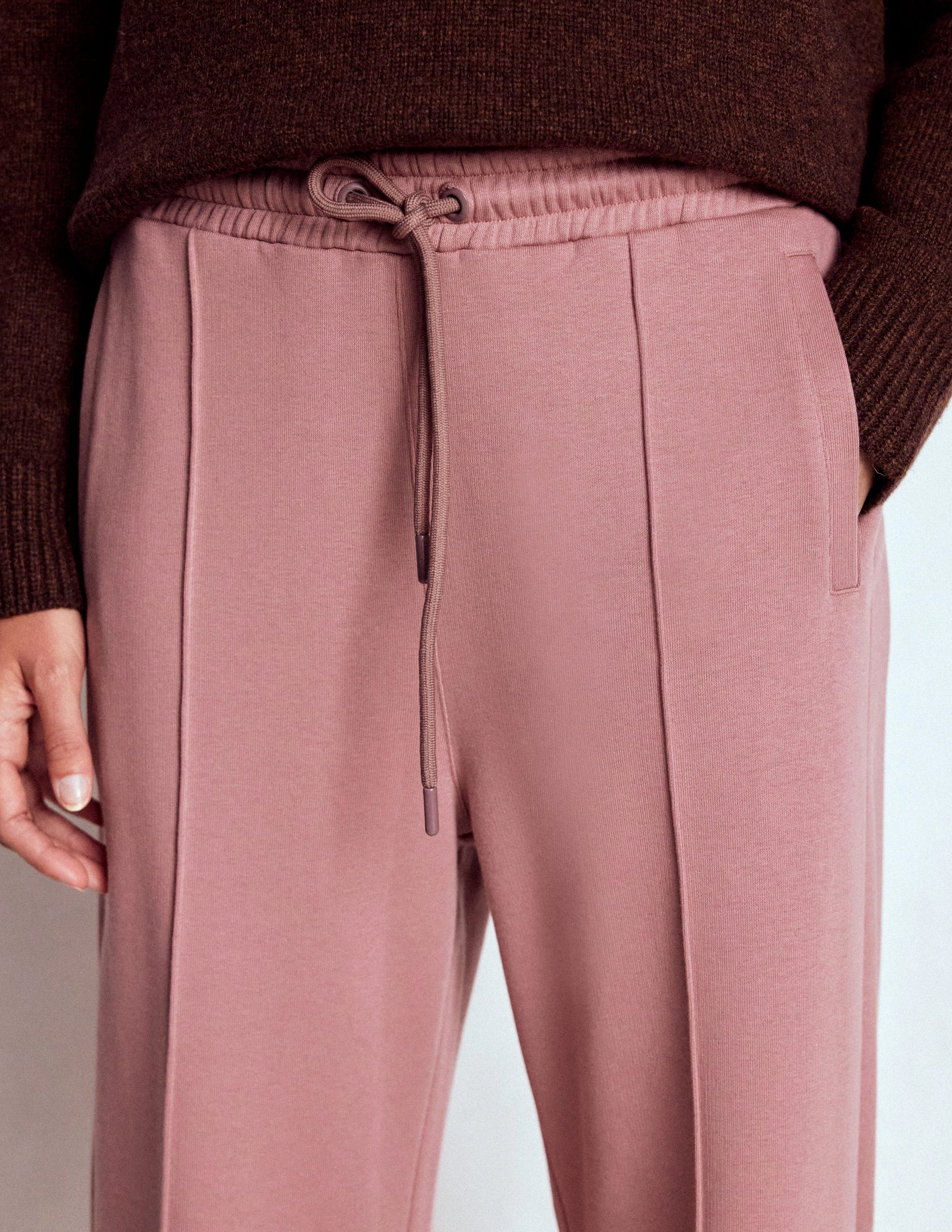 HiddenPockets Cozy Casual Wide Leg Joggers-Blushing Rose