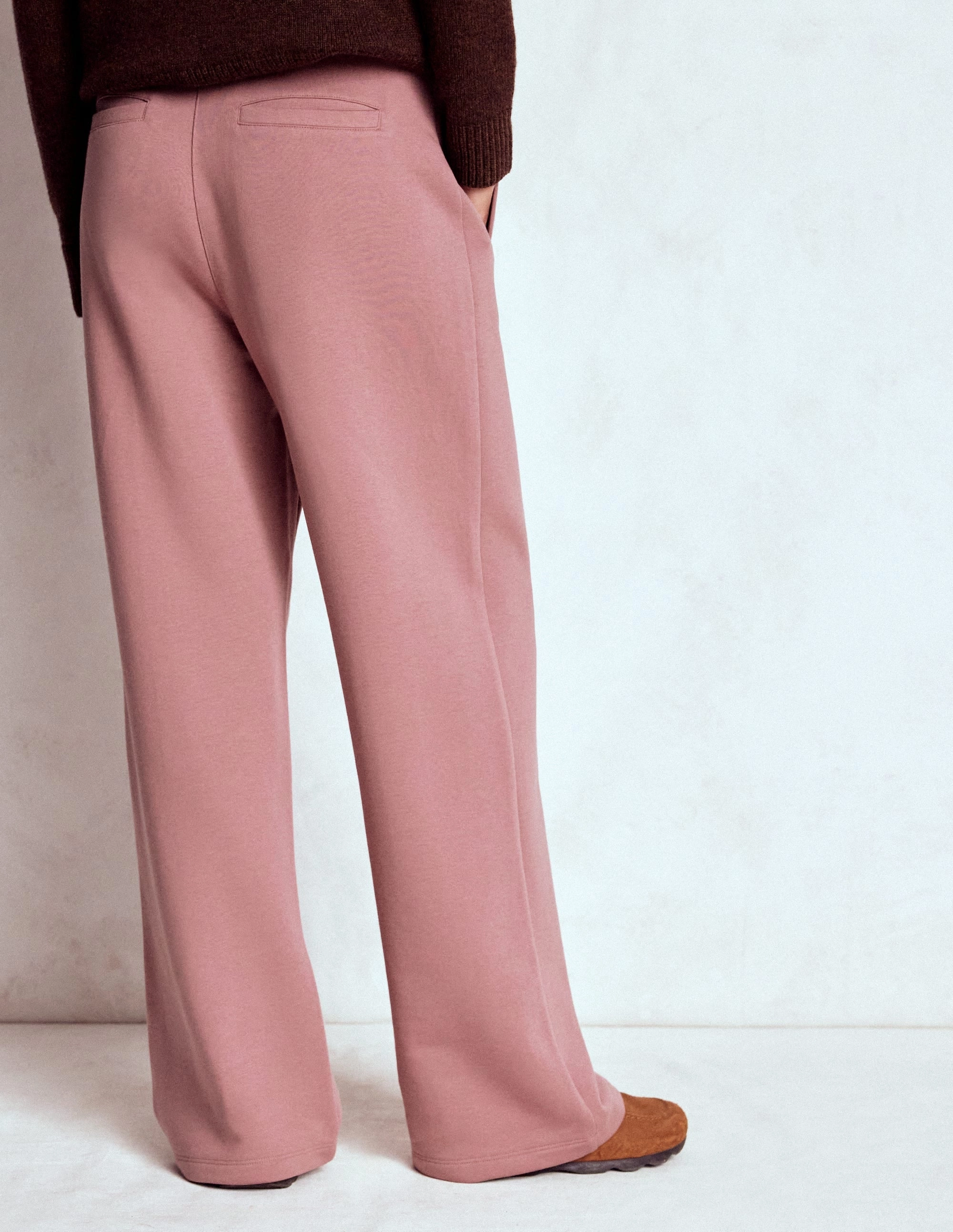Smart Casual Wide Leg Joggers-Blushing Rose