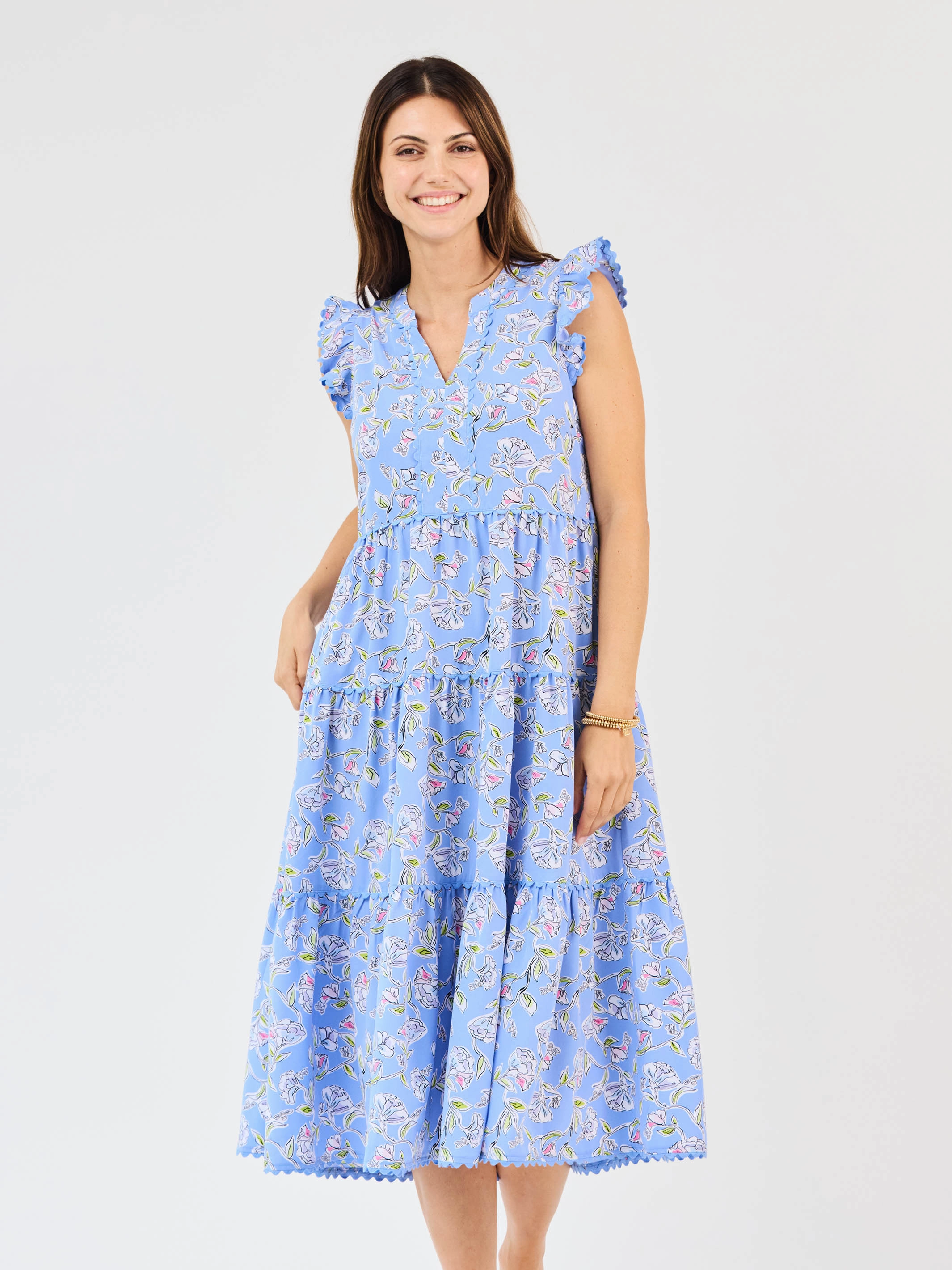 Easy Mood FINAL SALE - Kari Dress | Pretty Petals Blue