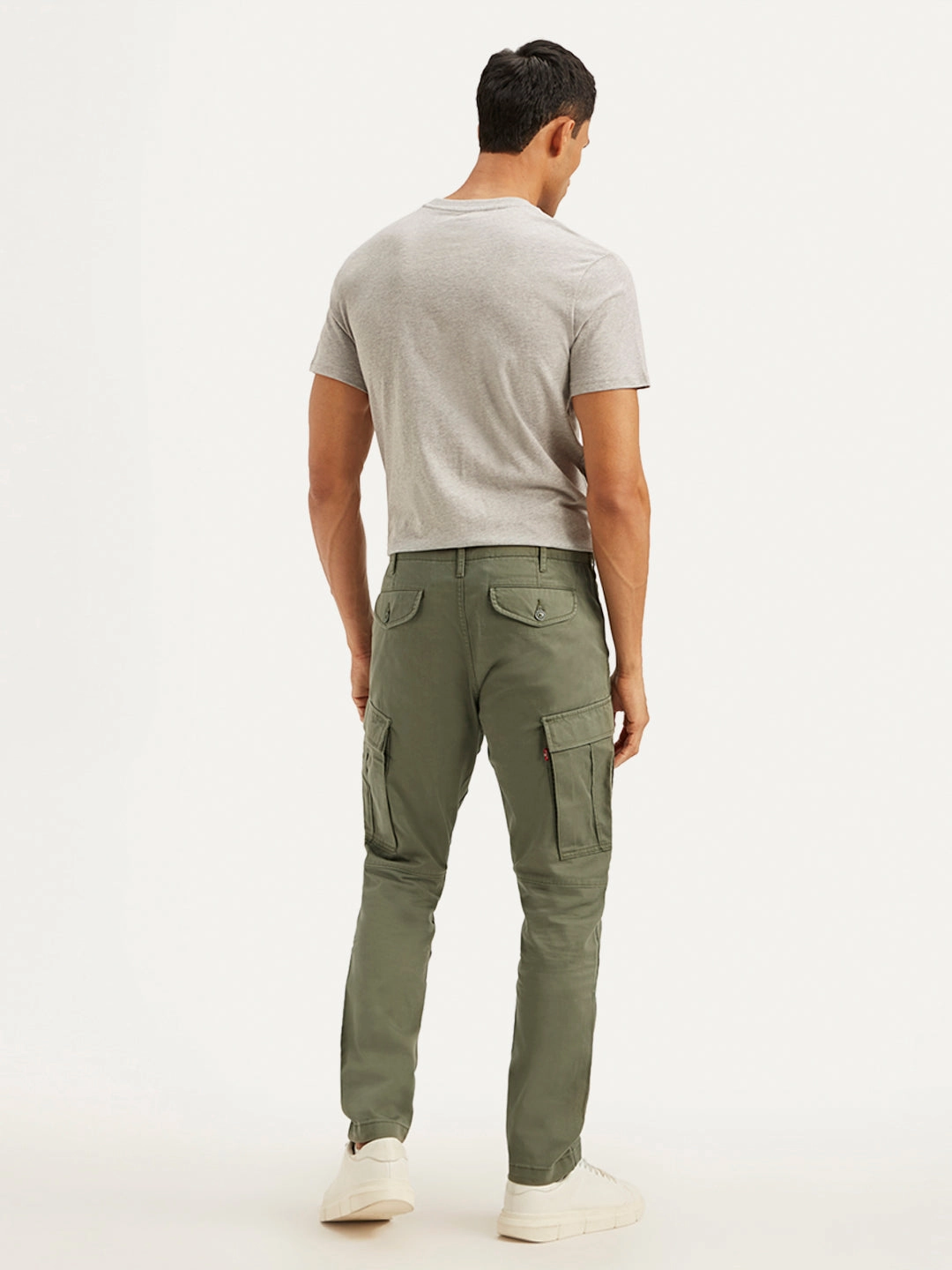 Men's Olive Relaxed Fit Cargo Trousers Effortless Style