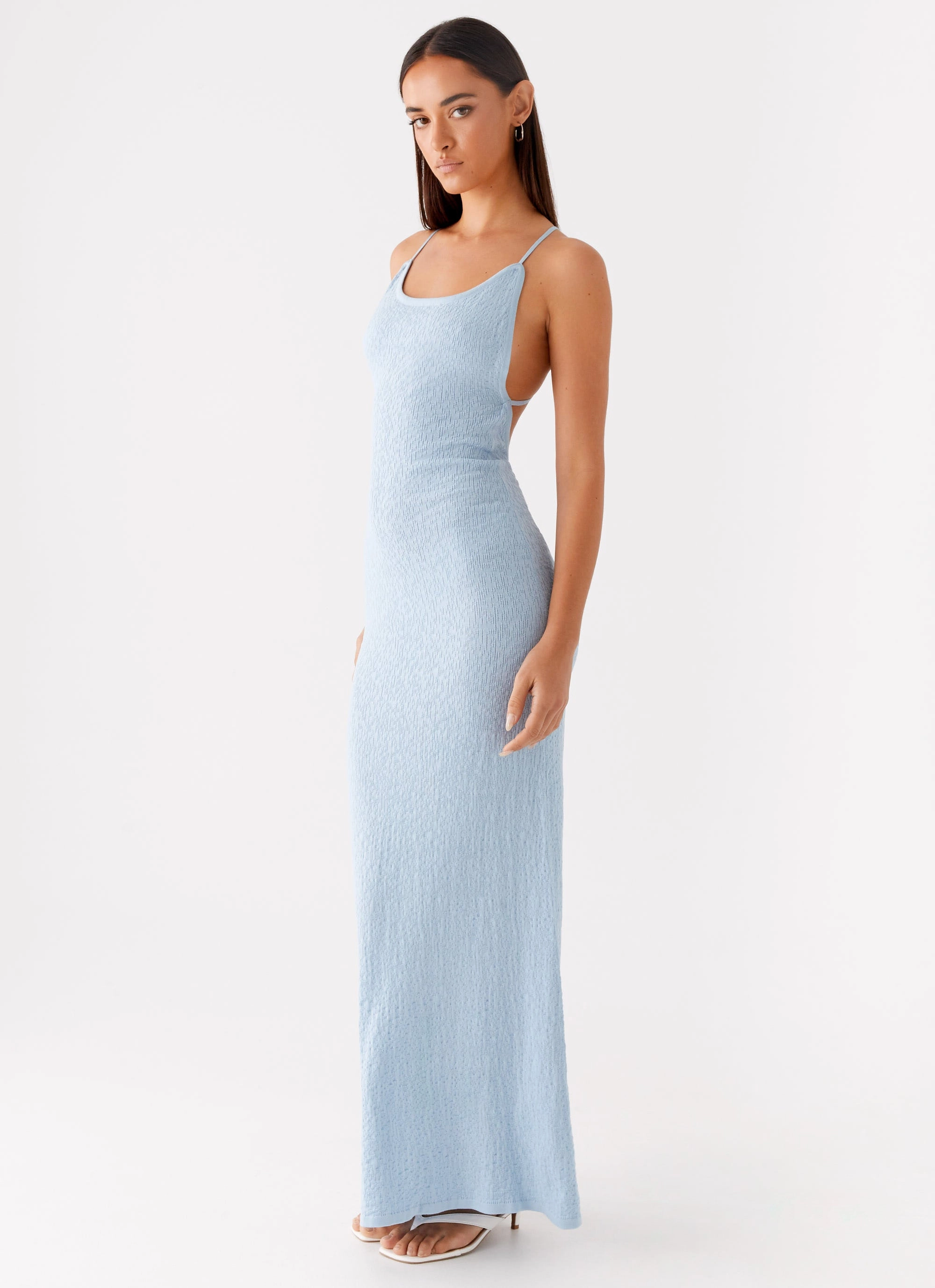Lopez Maxi Dress - Blue Cozy Touch Sculpted Form