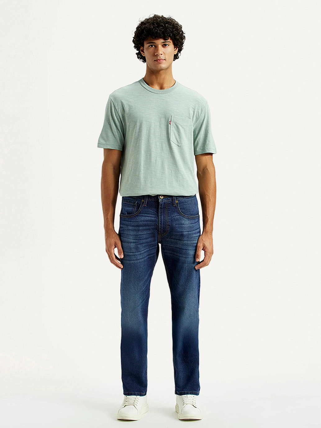 Fresh Look Versatile Design Men's 513 Dark Indigo Slim Straight Fit Mid Rise Jeans