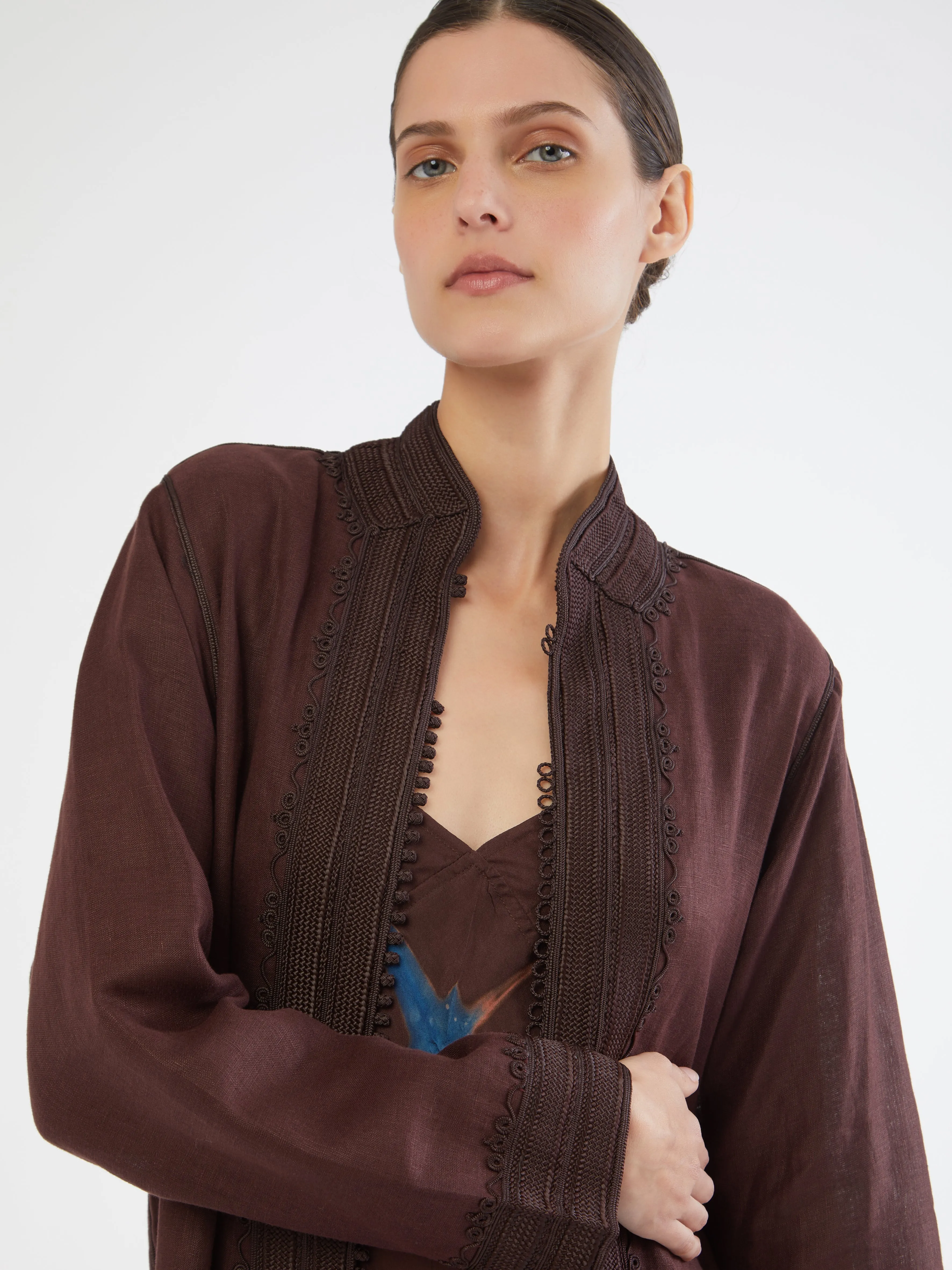 Short Length CompactPacking Moroccan long linen robe