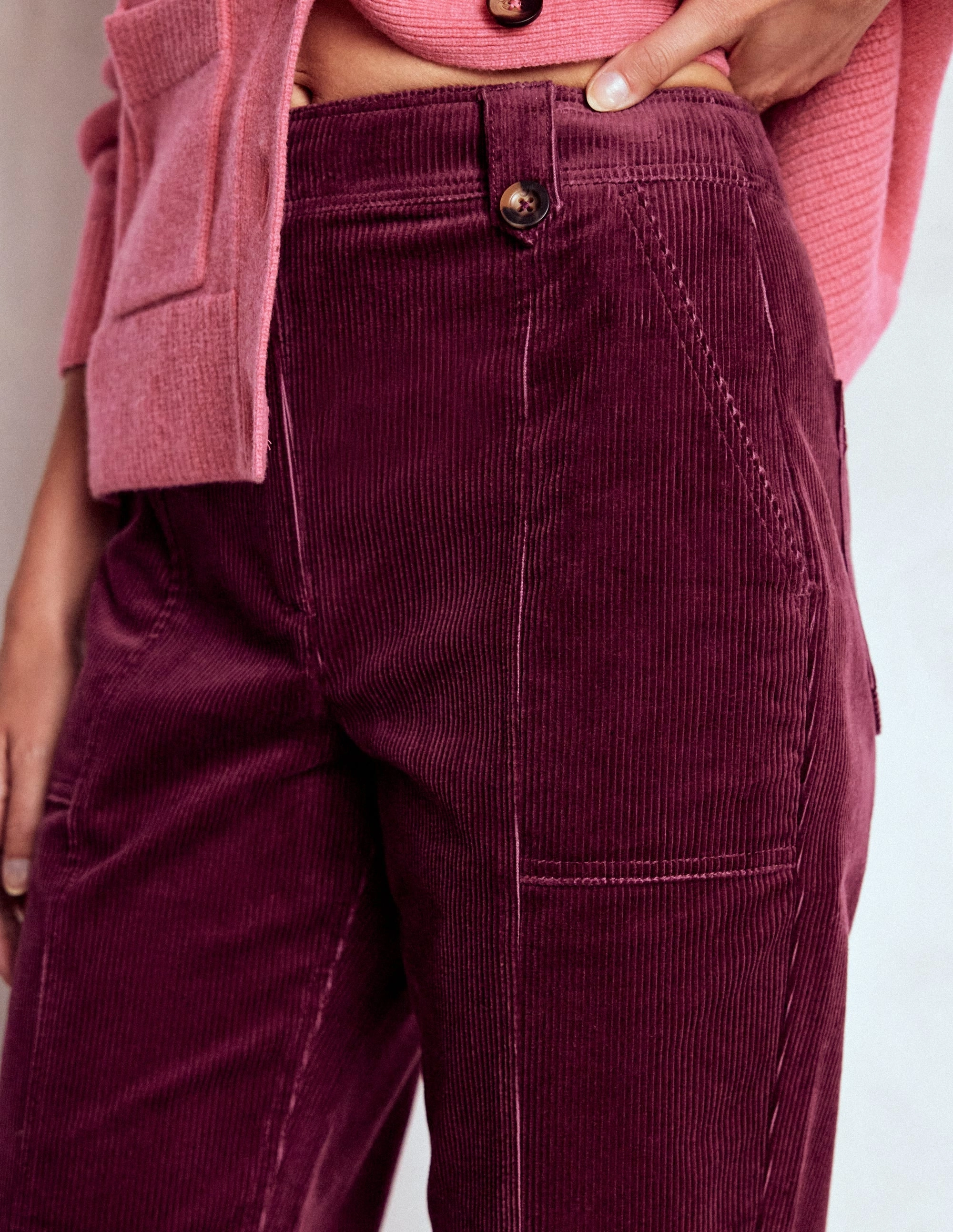 Pimlico Cord Trousers-Deep Wisteria Soft Feel