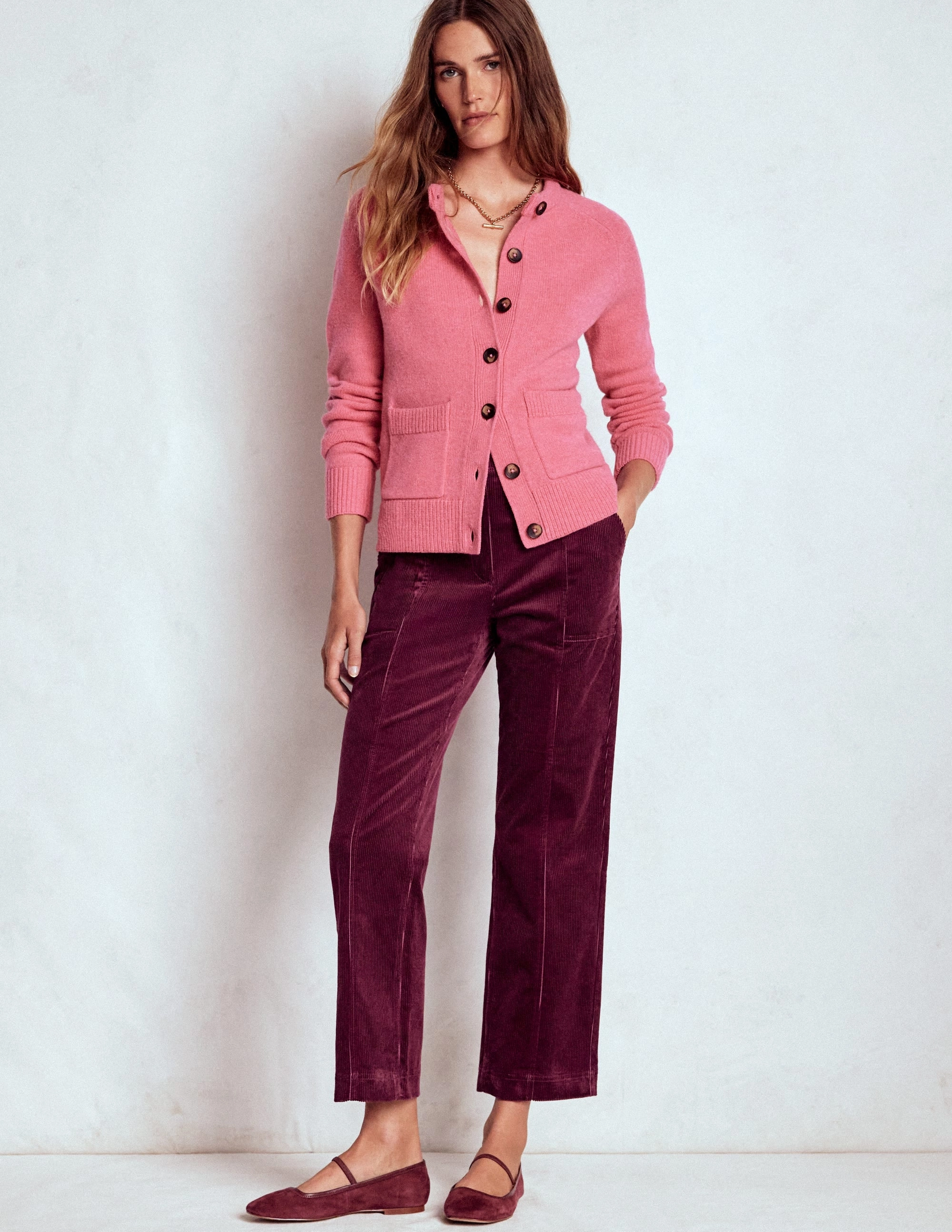 Perfect Look All weather Pimlico Cord Trousers-Deep Wisteria