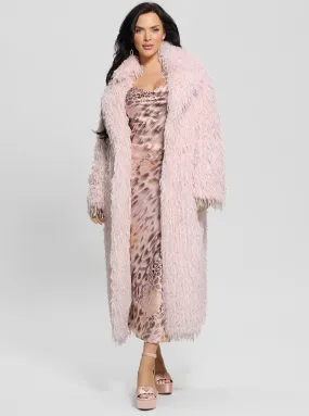 Pink Fenix Faux Fur Coat Breathable City Style