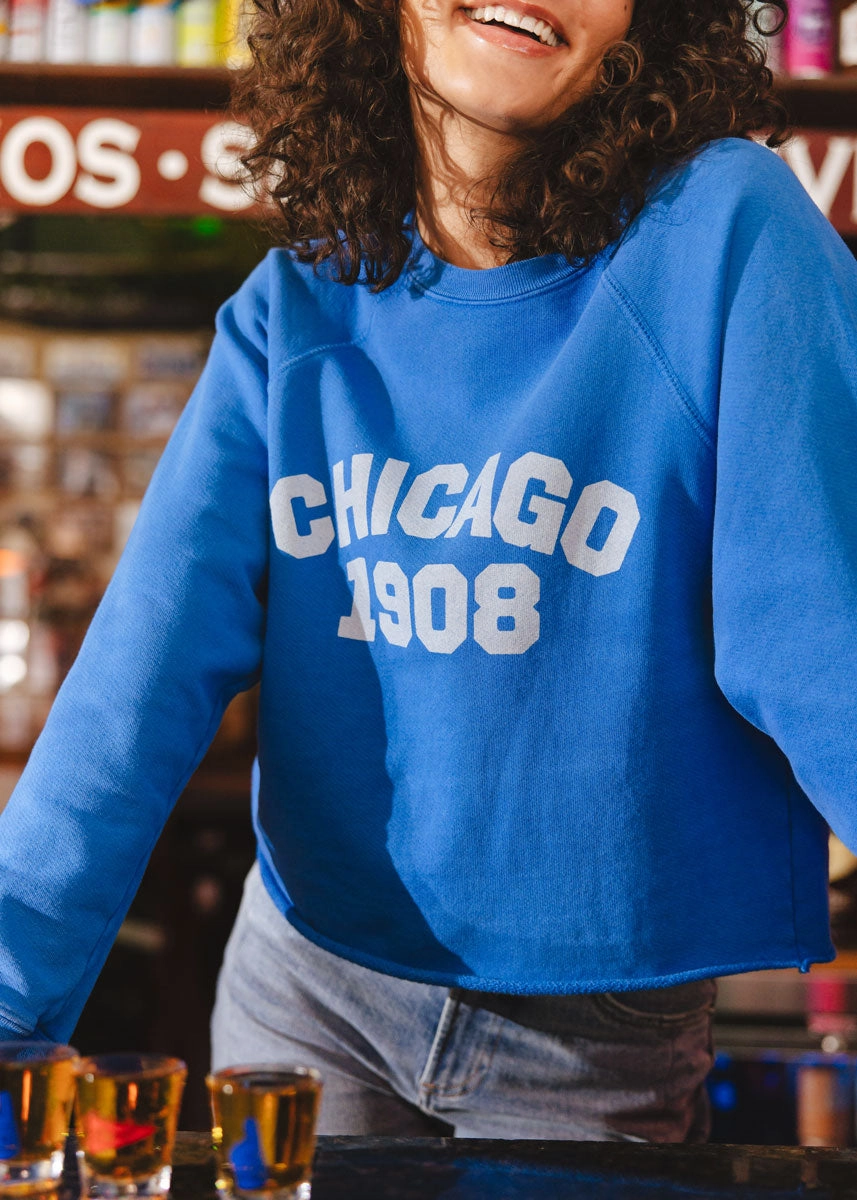 Cozy Fit Chicago 1908 Classic Crew Sweatshirt - Vintage Royal Blue