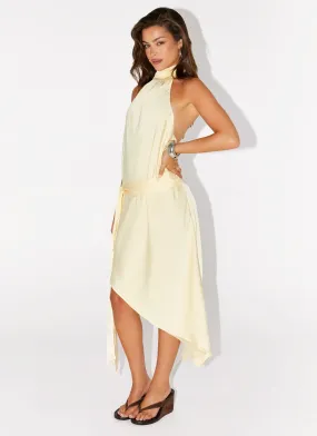 Maternity-Fit City Rhythm Atlantic Midi Dress - Yellow