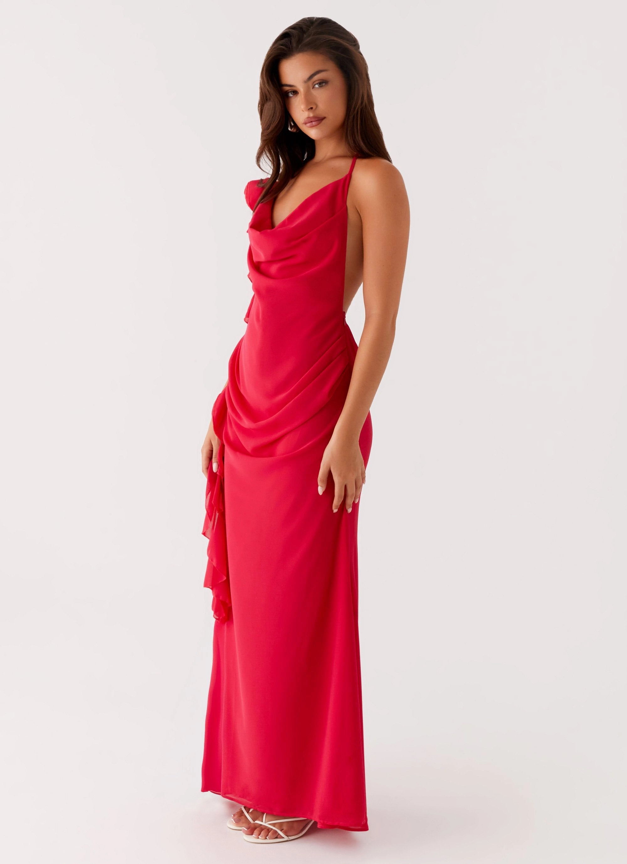 Free Shape Diedre Rose Strappy Maxi Dress - Raspberry