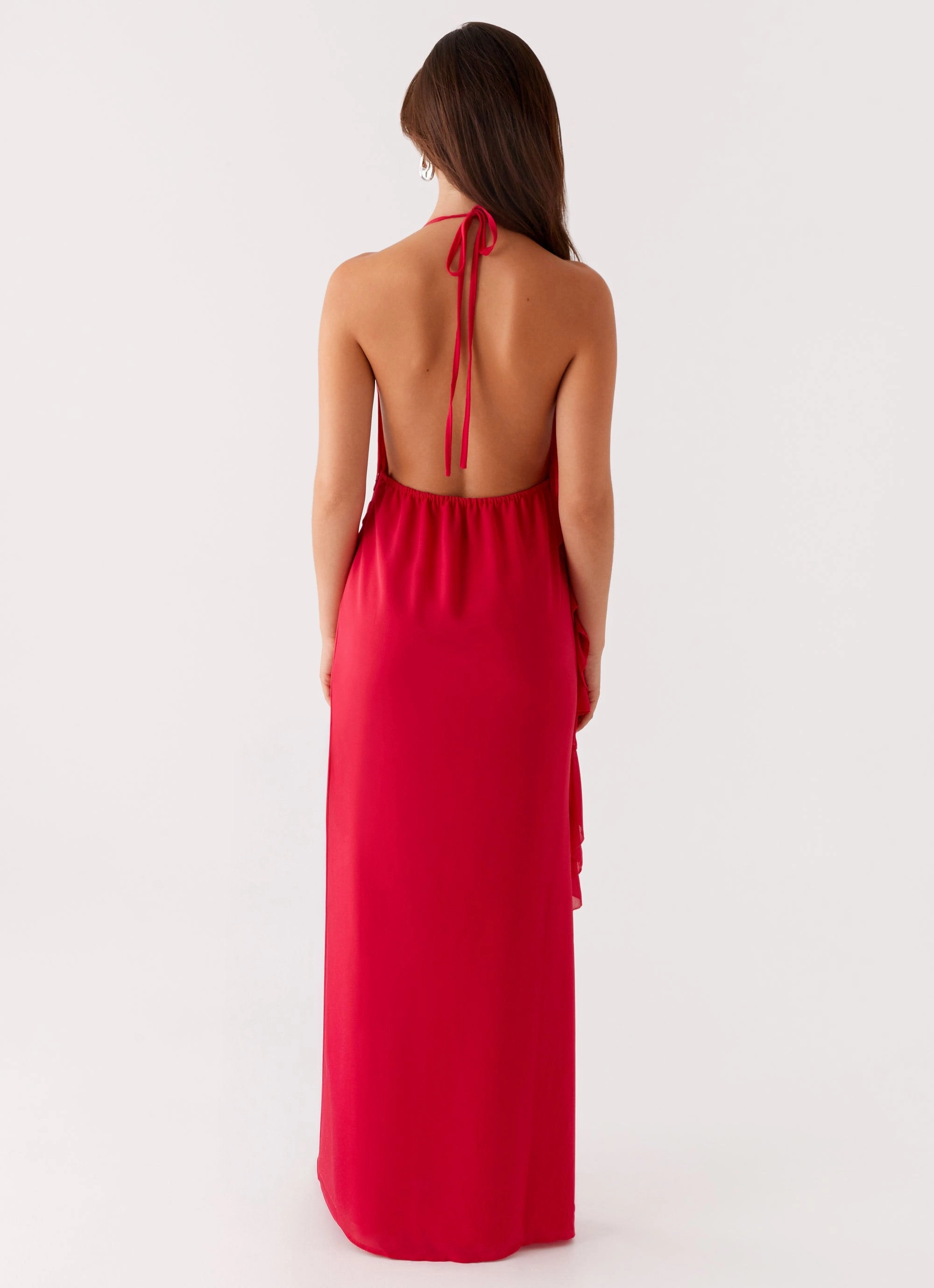 Chic Waist Design Diedre Rose Strappy Maxi Dress - Raspberry