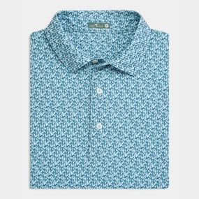 Ponderosa Pine Printed Performance Polo Preppy Style
