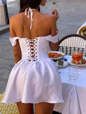 PORSHA MINI DRESS WHITE Travel-Pack