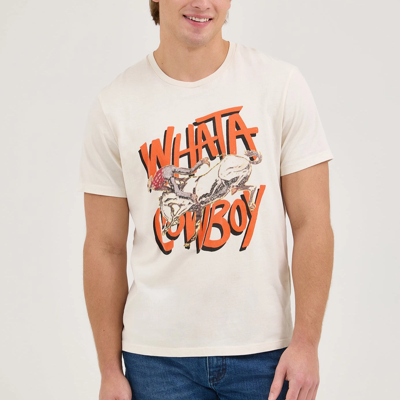 Wrangler? x Whataburger? Cowboy Graphic White T-Shirt Layered Ventilation Zones