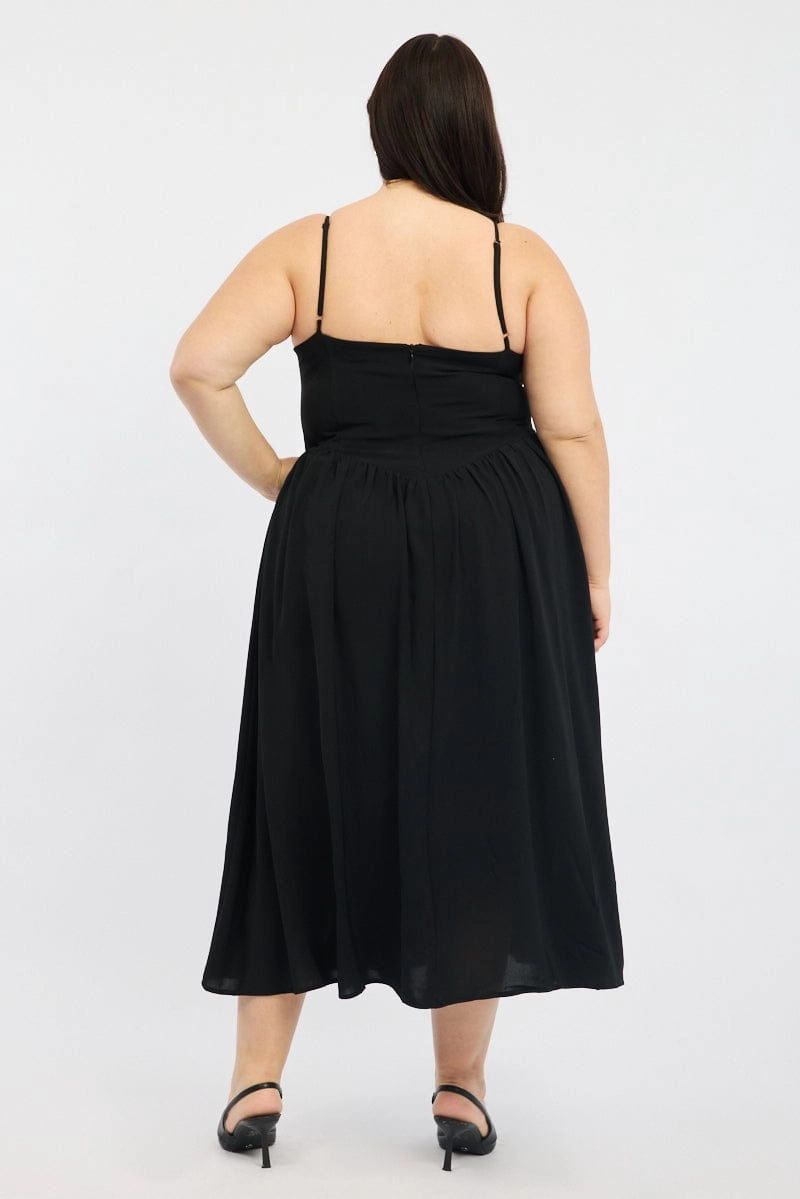 Black Corset Bust Dress Full Dress Chilly Comfort Lounge Base