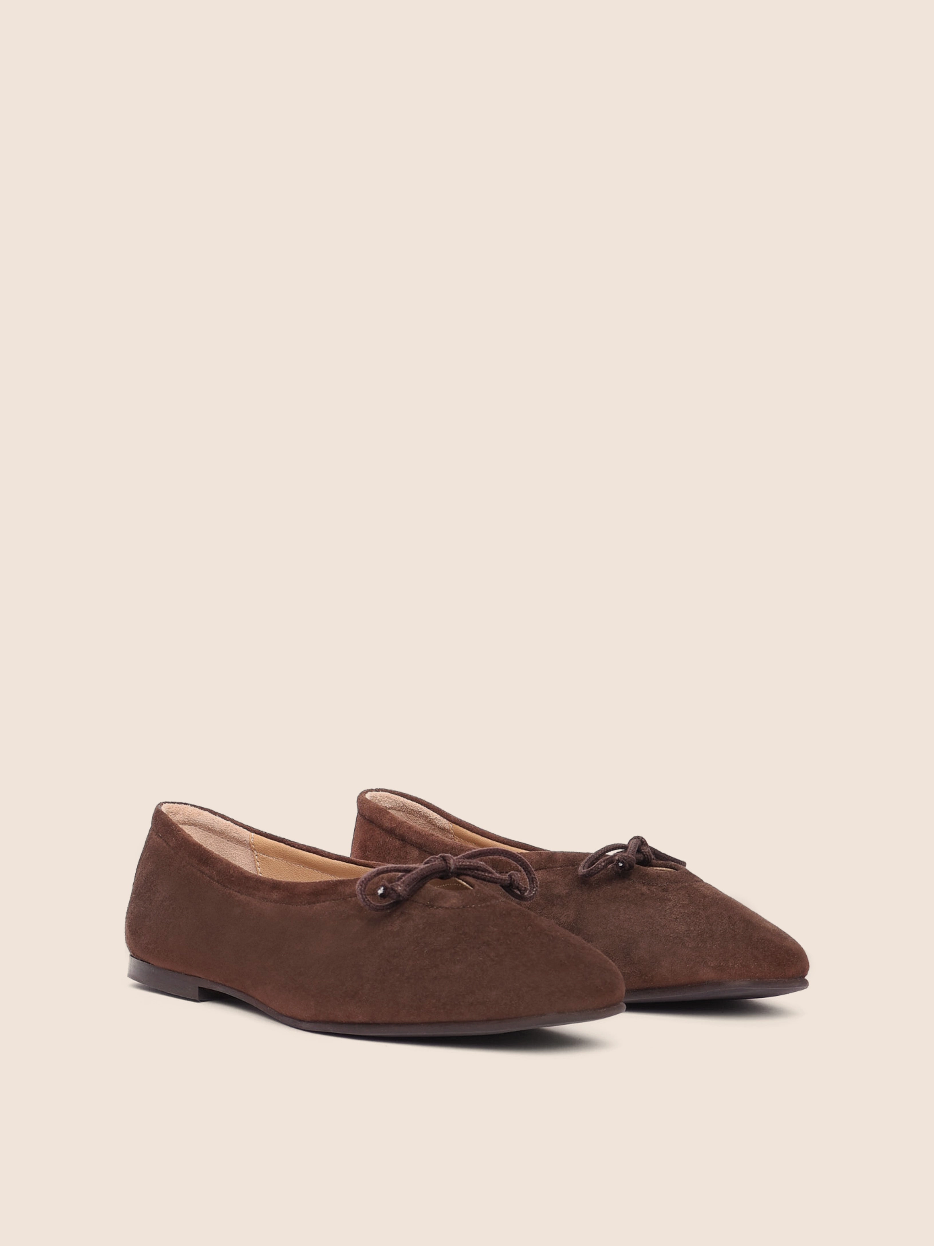 Fashion Mood Good Traction Prato Brown Suede Ballerina