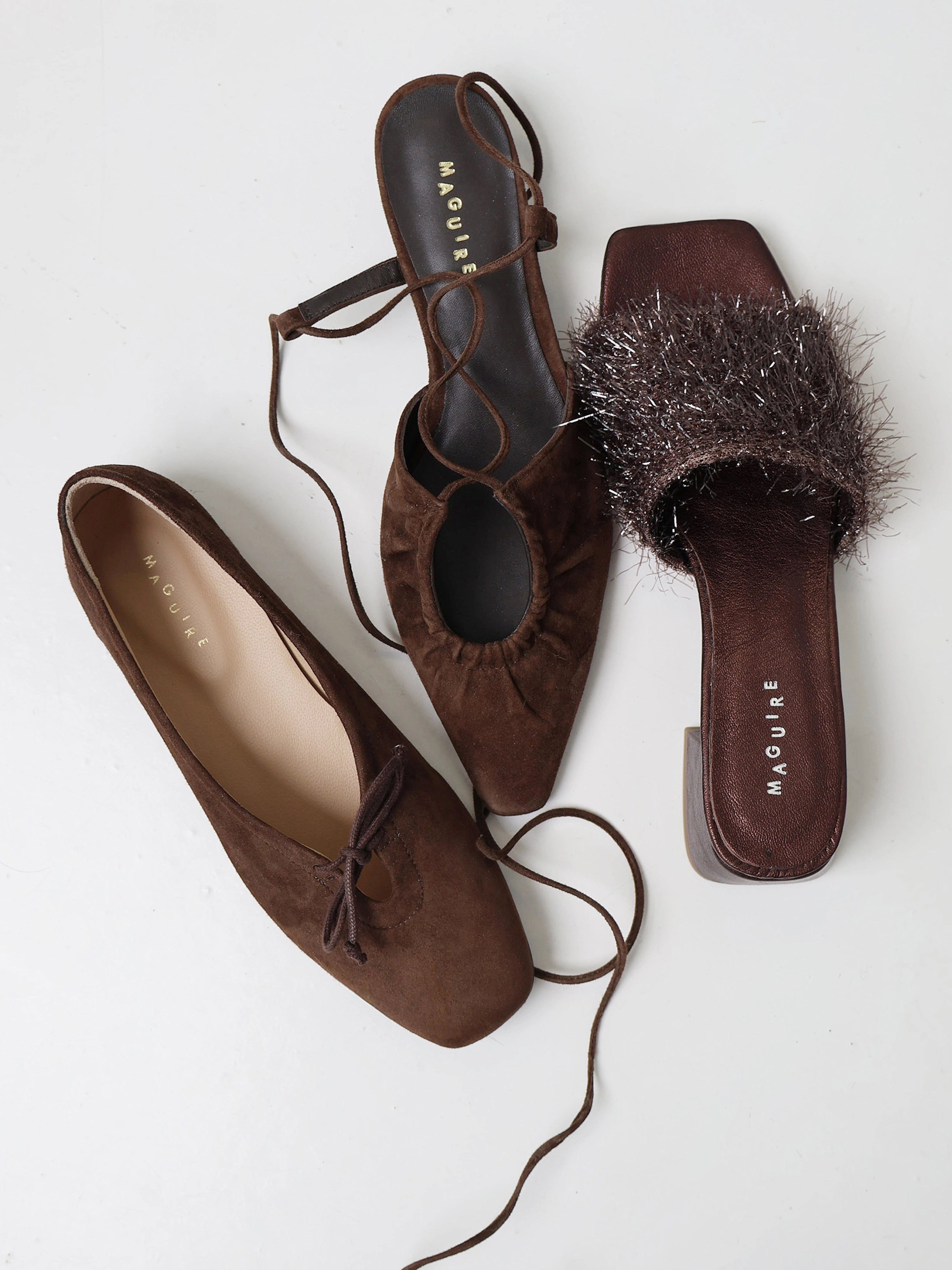 Prato Brown Suede Ballerina Show Night Perfect Fit